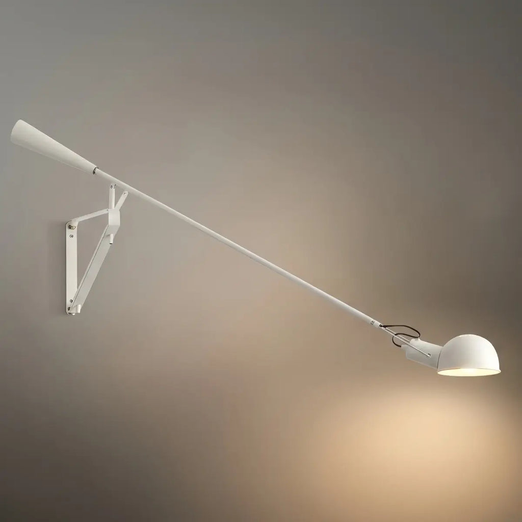 Minimalist Black Wall Lamp-Metal Long Swing Adjustable Arm Living Room/Bedroom - Flindria