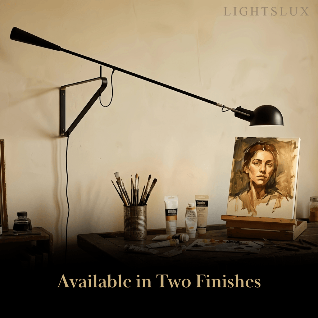 Minimalist Black Wall Lamp-Metal Long Swing Adjustable Arm Living Room/Bedroom - Flindria