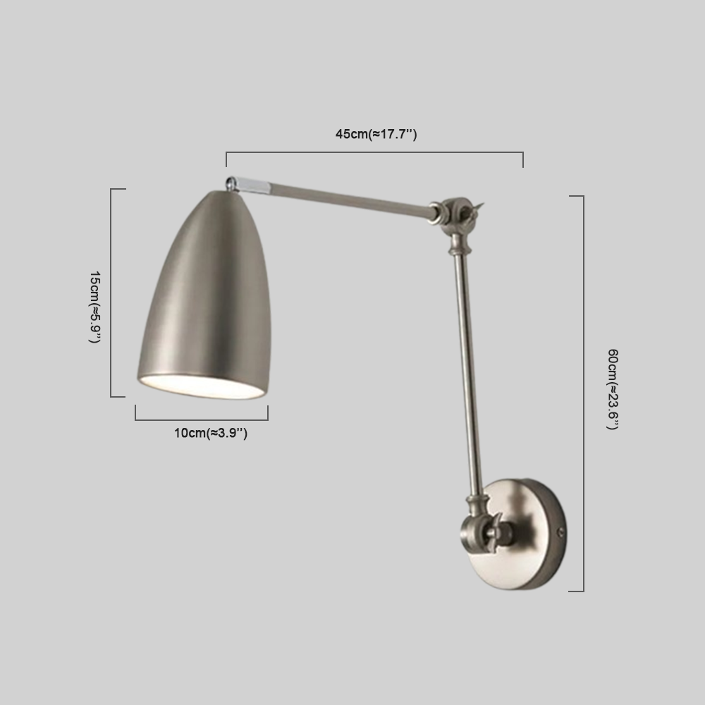 Lámpara de pared ajustable industrial - Metal negro/blanco/níquel para sala - Flindria