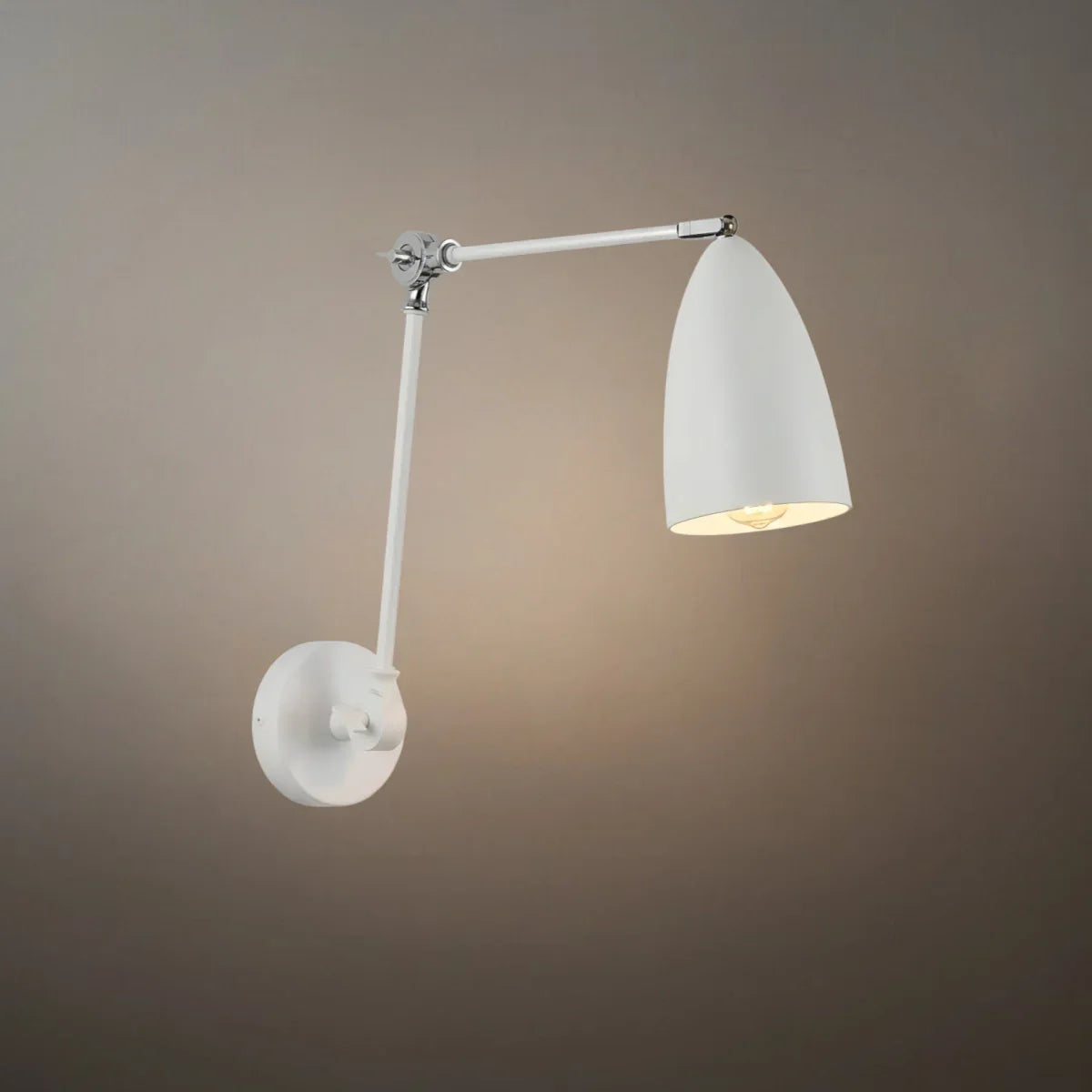 Lámpara de pared ajustable industrial - Metal negro/blanco/níquel para sala - Flindria