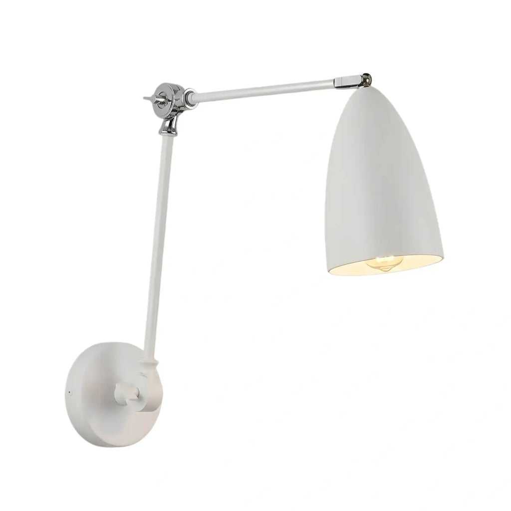 Lámpara de pared ajustable industrial - Metal negro/blanco/níquel para sala - Flindria