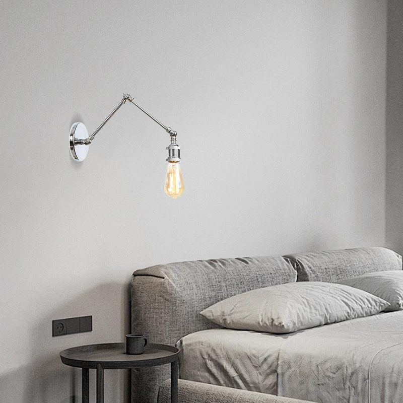 Vintage minimalistisk vägglampa – justerbar konisk metall för sovrum - Flindria