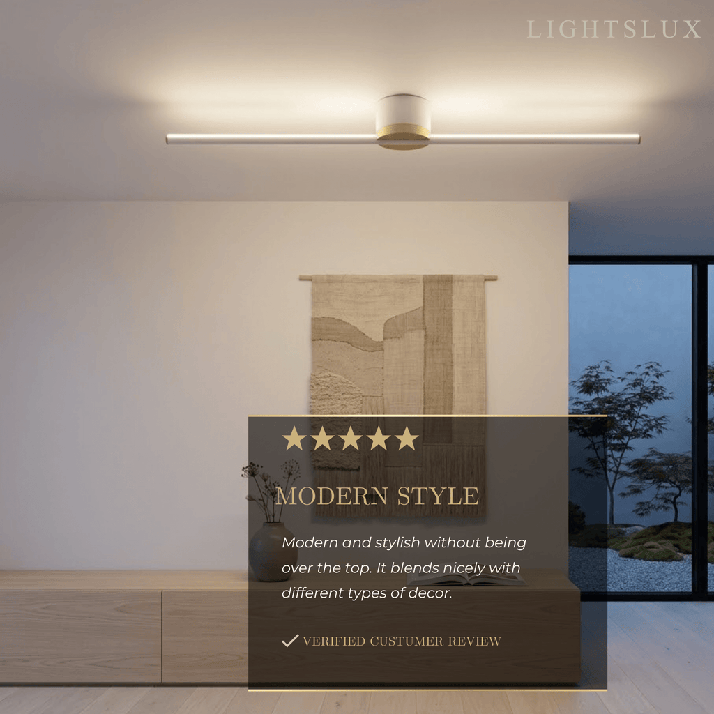 Minimalist Linear LED Ceiling Light – Black/White Metal for Hallway/Living Room - Flindria