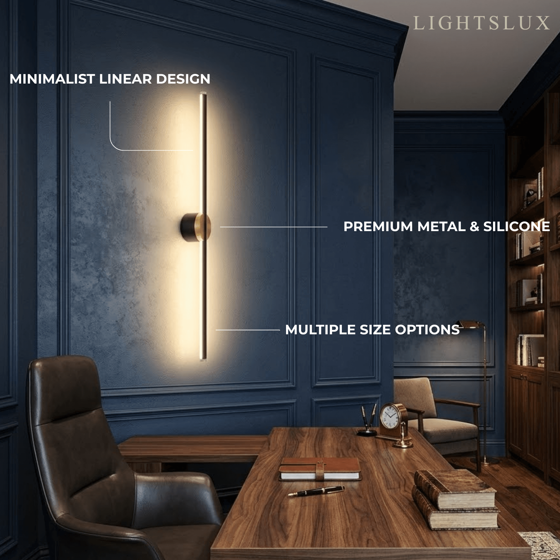 Minimalist Linear LED Ceiling Light – Black/White Metal for Hallway/Living Room - Flindria