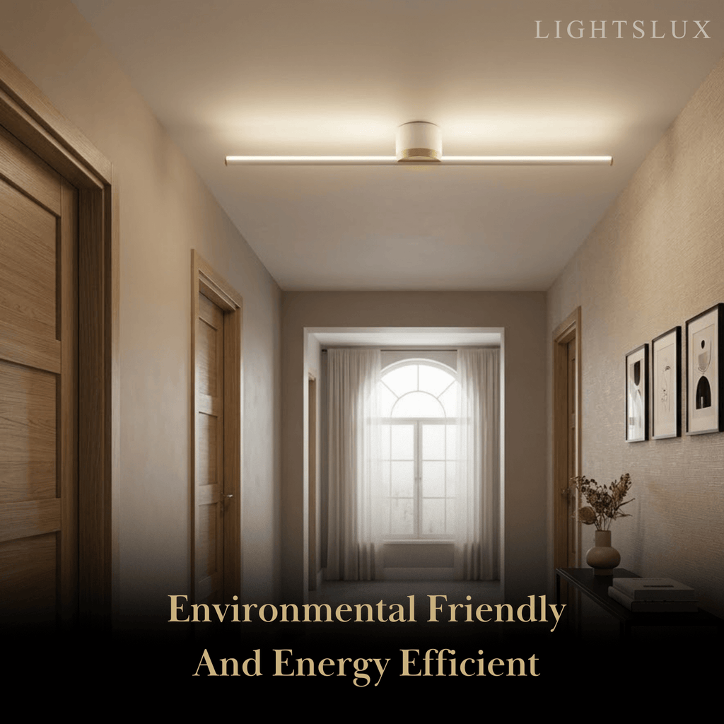 Minimalist Linear LED Ceiling Light – Black/White Metal for Hallway/Living Room - Flindria