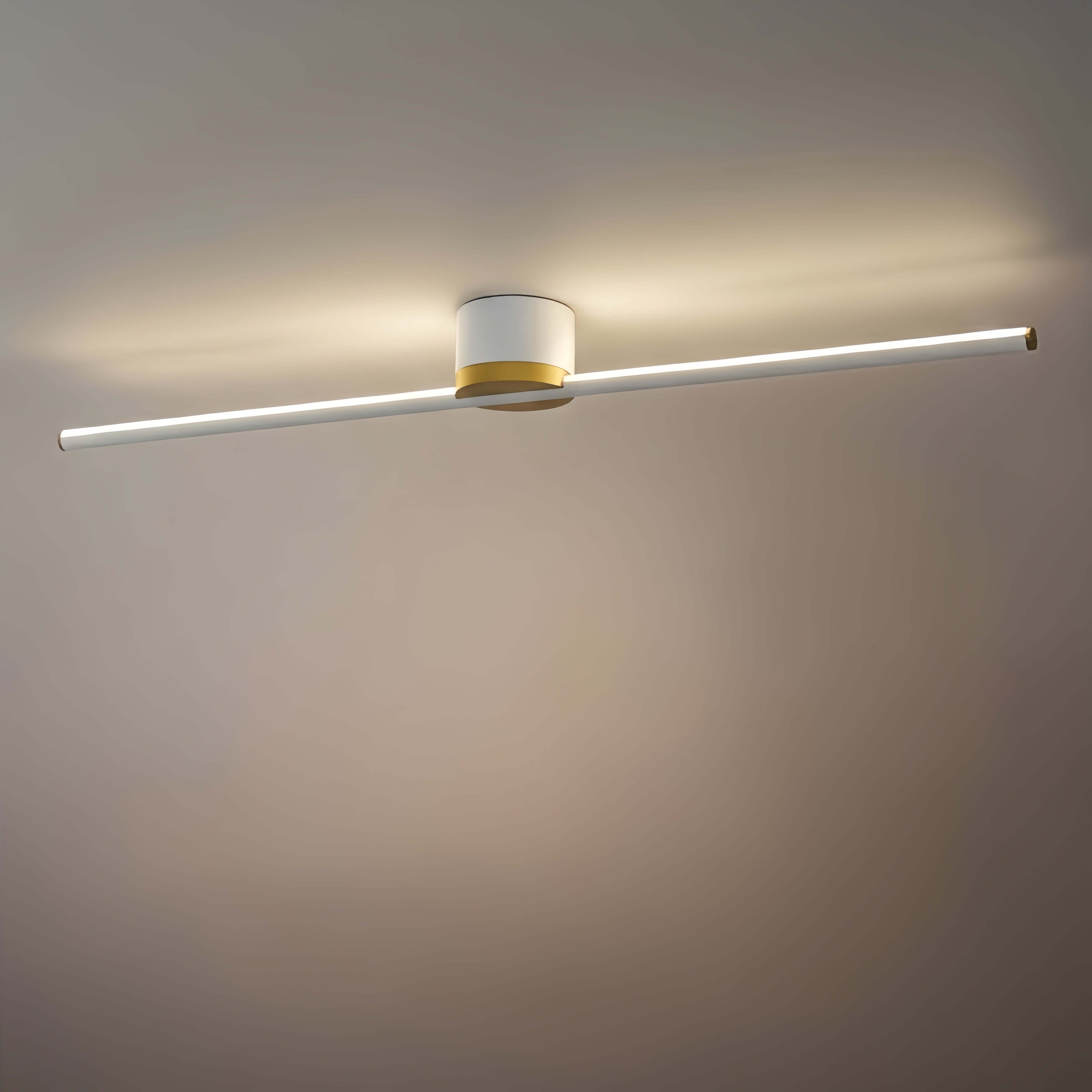 Minimalist Linear LED Ceiling Light – Black/White Metal for Hallway/Living Room - Flindria