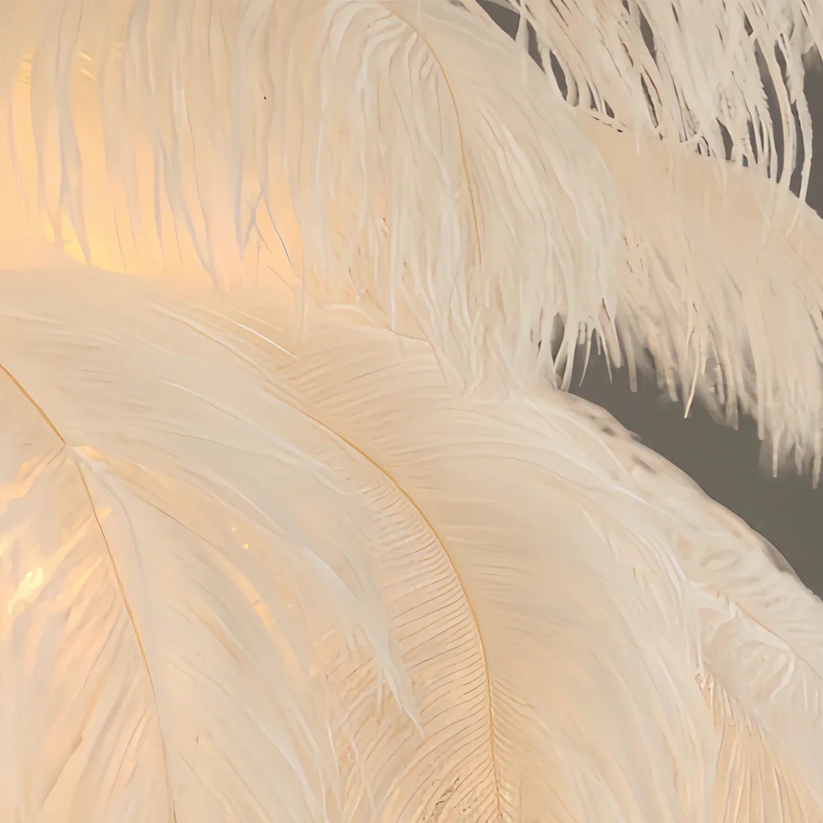 Art Deco Feather Chandelier – Elegant White for Contemporary Living Room - Flindria