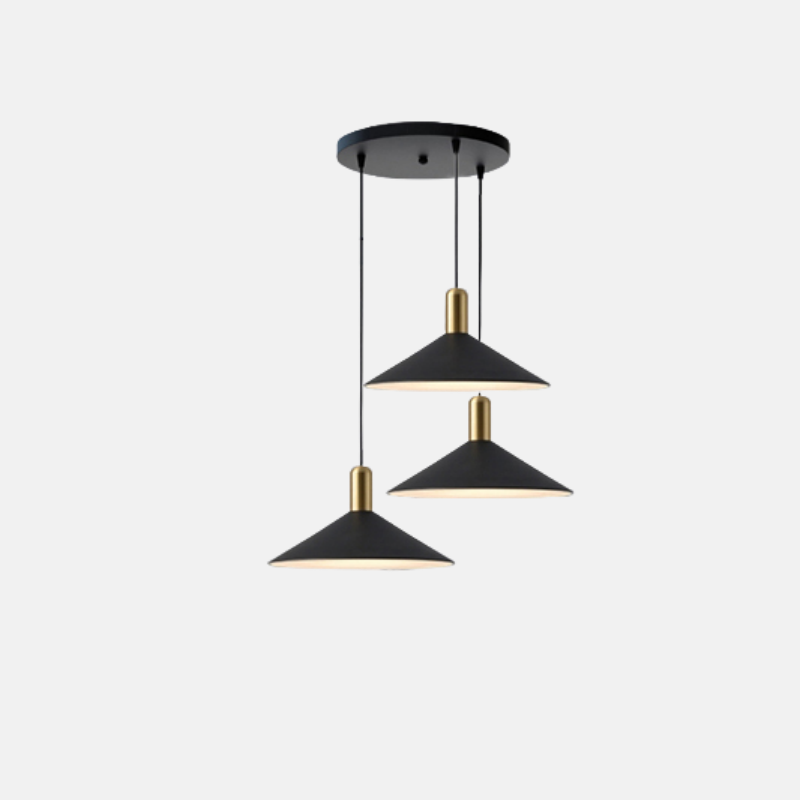 Modern Pendant Light - White/Black/Gold Metal/Acrylic for Bedroom - Flindria