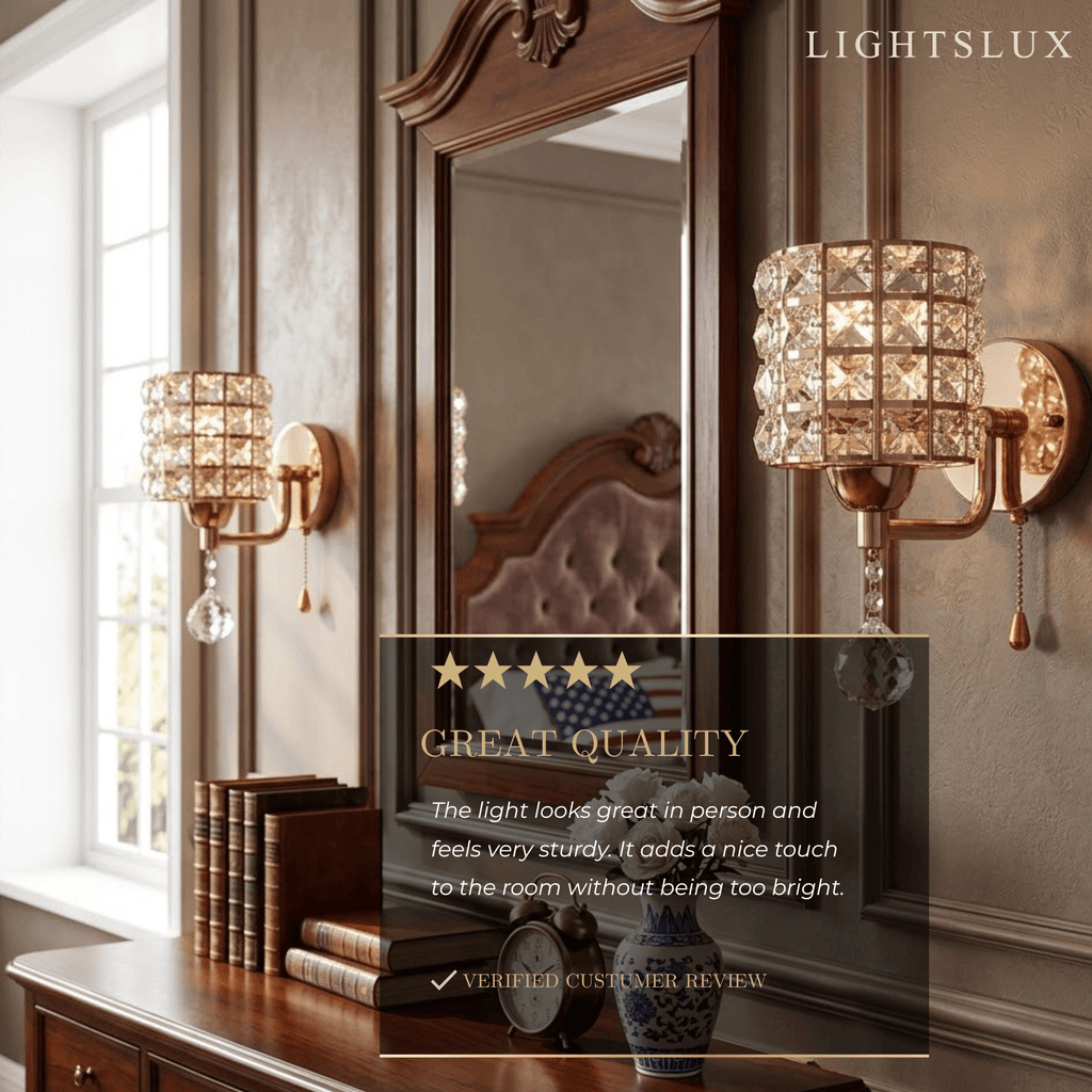 Lámpara de pared moderna de cristal — Cilindro de metal dorado/cromo LED para sala de estar - Flindria