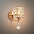 Lámpara de pared moderna de cristal — Cilindro de metal dorado/cromo LED para sala de estar - Flindria