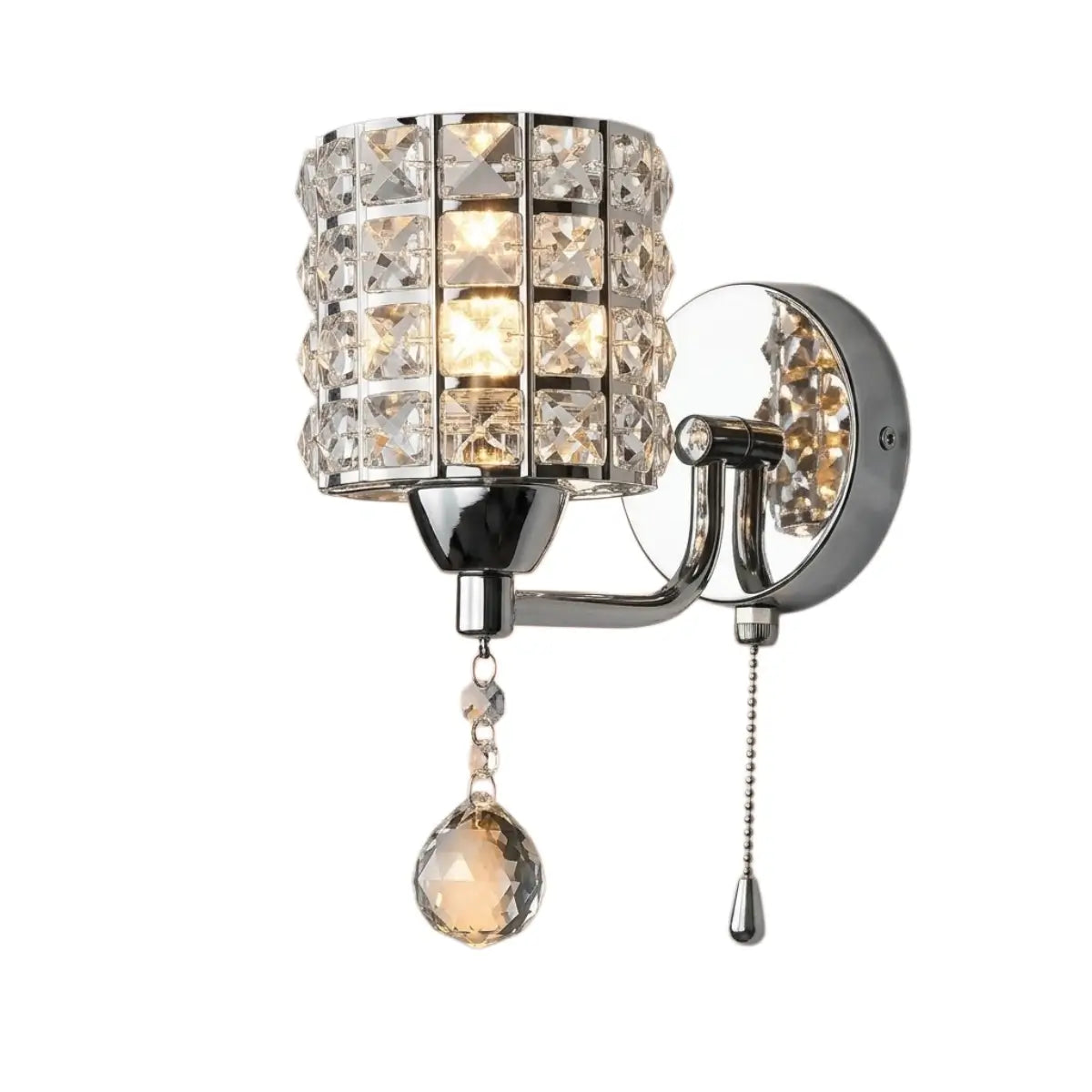 Lámpara de pared moderna de cristal — Cilindro de metal dorado/cromo LED para sala de estar - Flindria