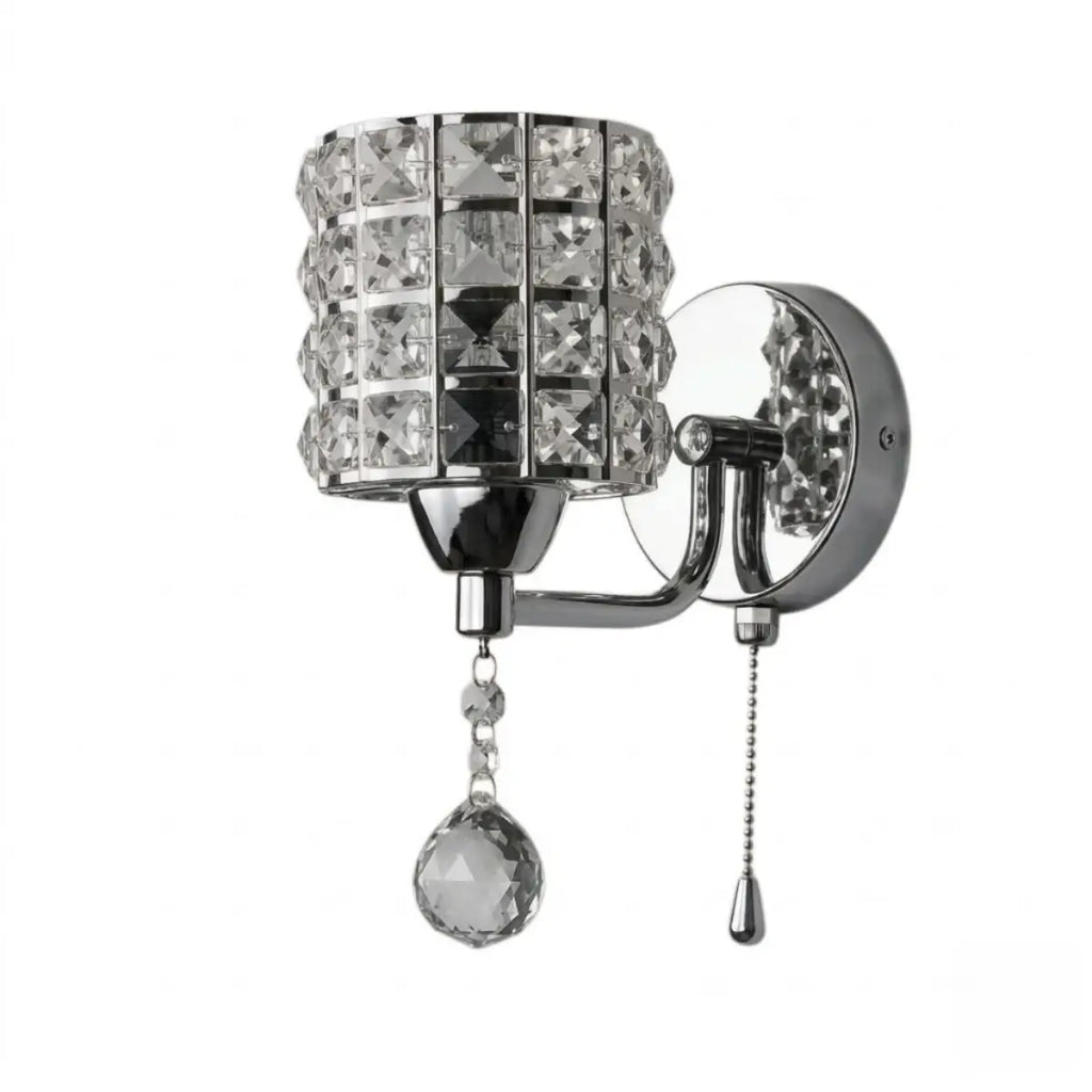 Lámpara de pared moderna de cristal — Cilindro de metal dorado/cromo LED para sala de estar - Flindria