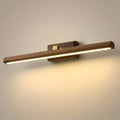 Minimalist LED Vanity Light - IP44 Walnut Wood Linear for Bathroom/Bedroom - Flindria