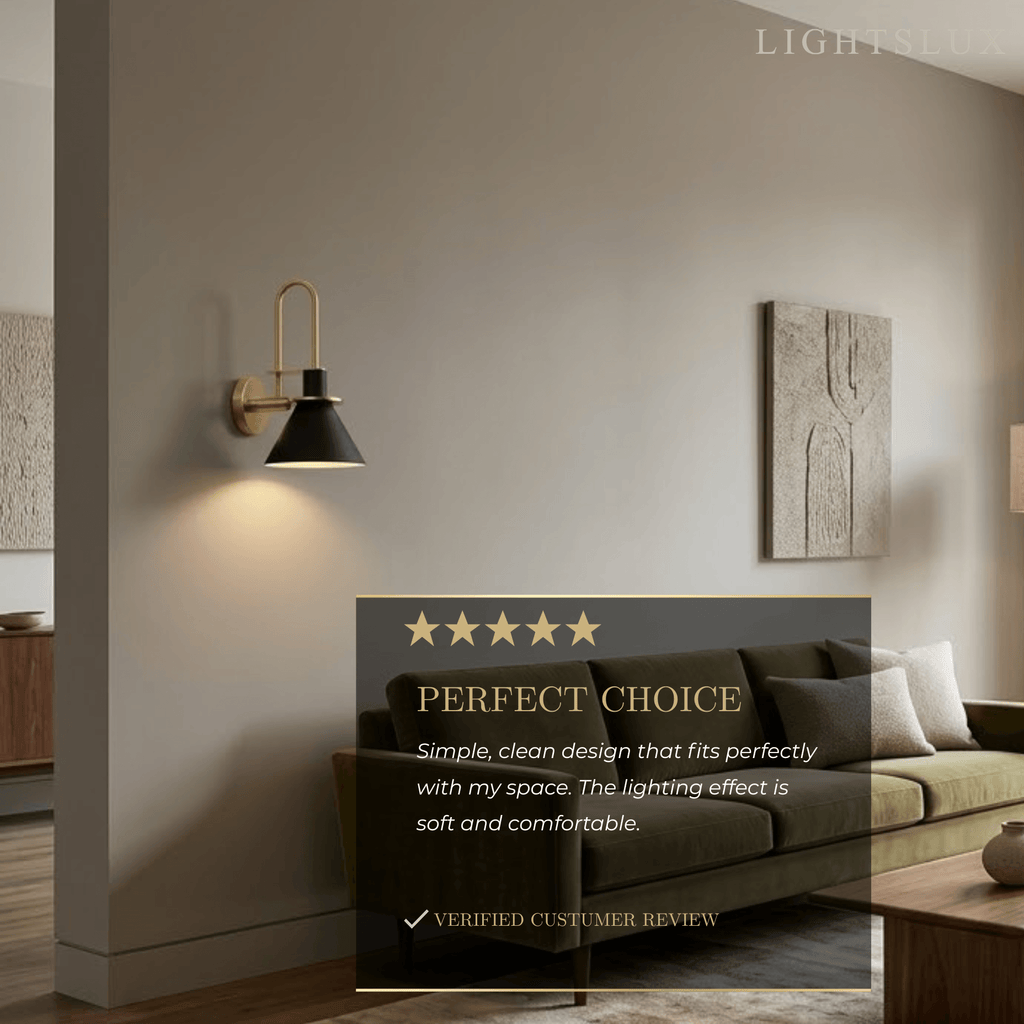 Nordic Conical Wall Lamp - Metal for Living Room/Bedroom - Flindria