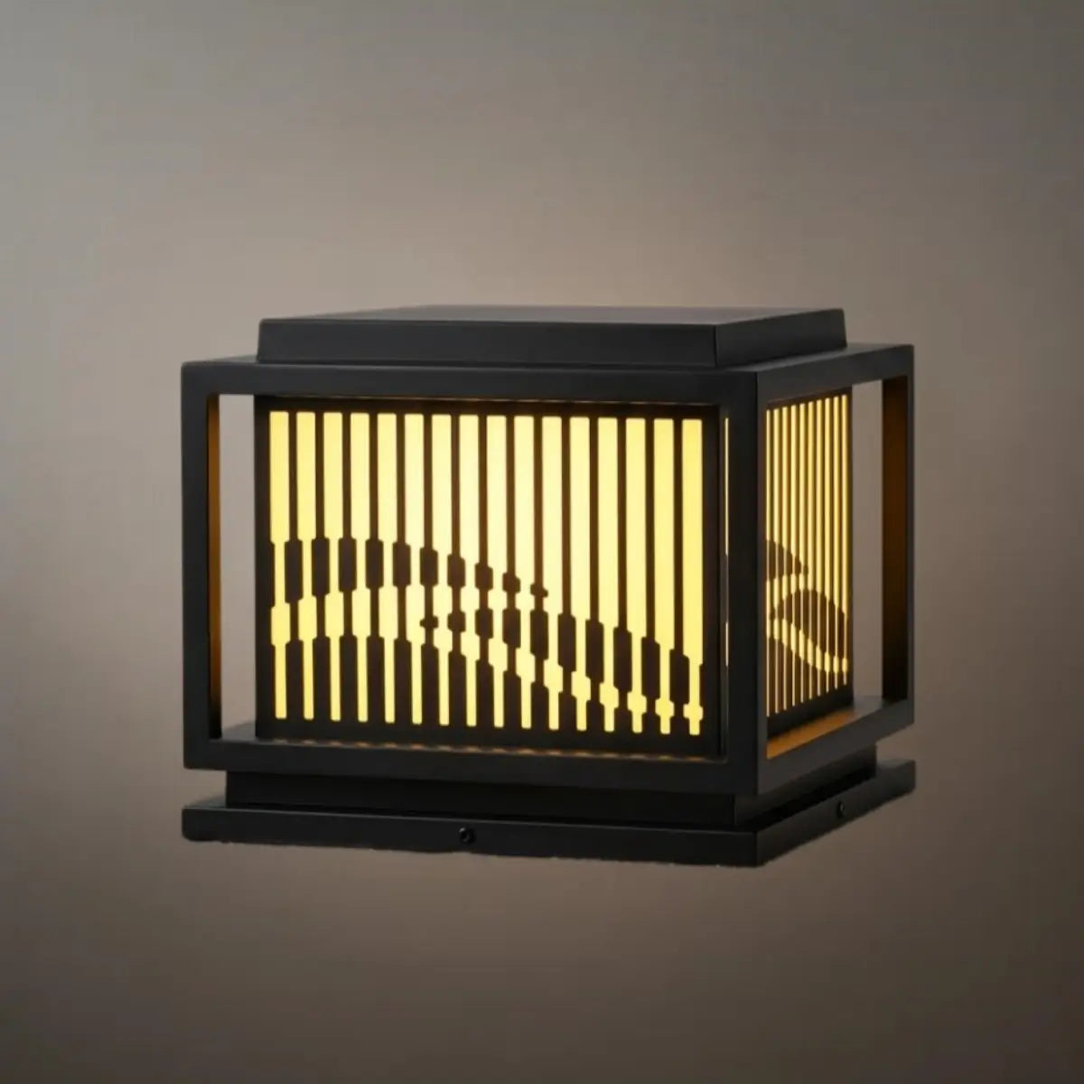 Vintage Metal Outdoor Pillar Light - Black Square for Garden - Flindria