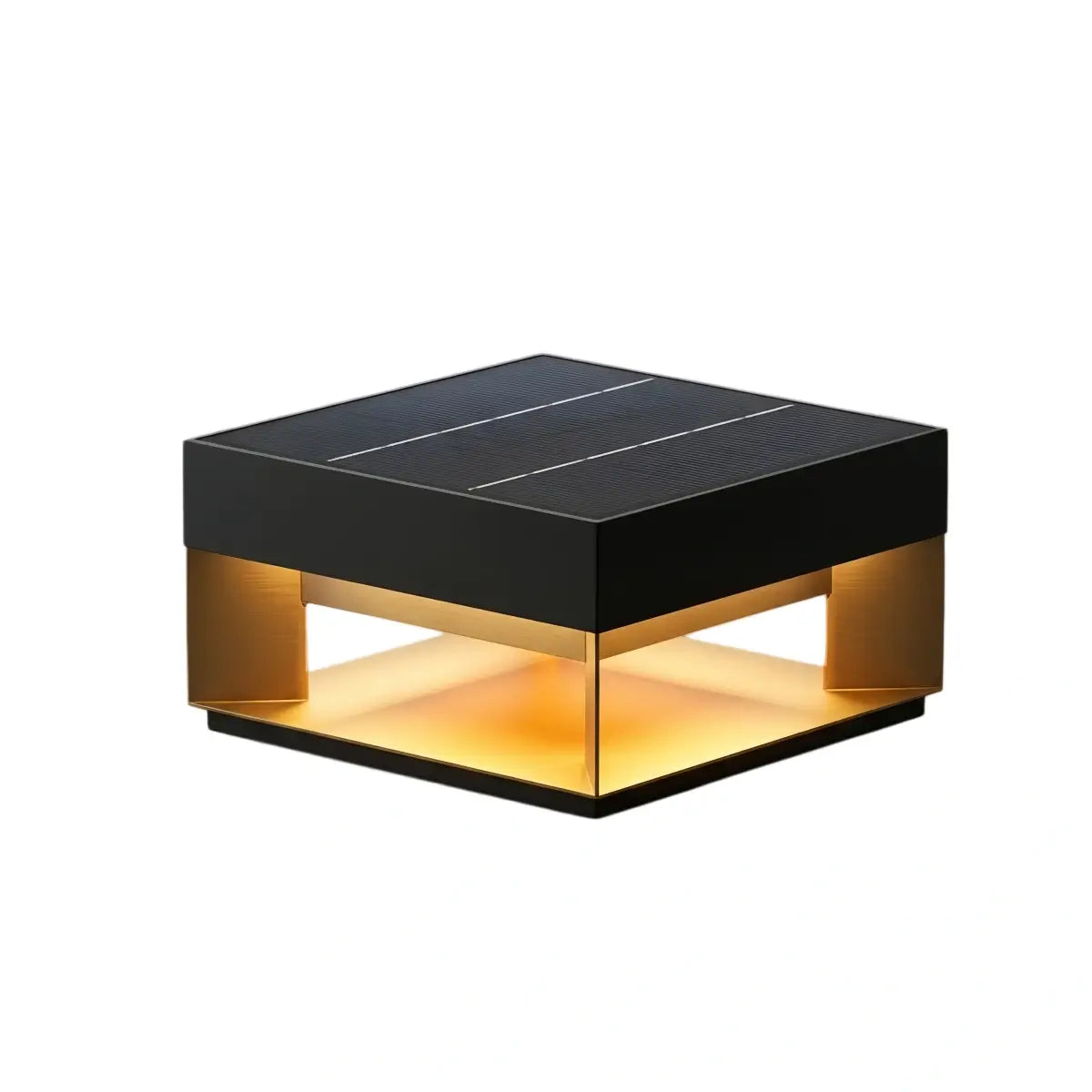 Moderne Rechthoekige Solar Buiten Pilaarlamp - Zwart Metaal voor Tuin - Flindria