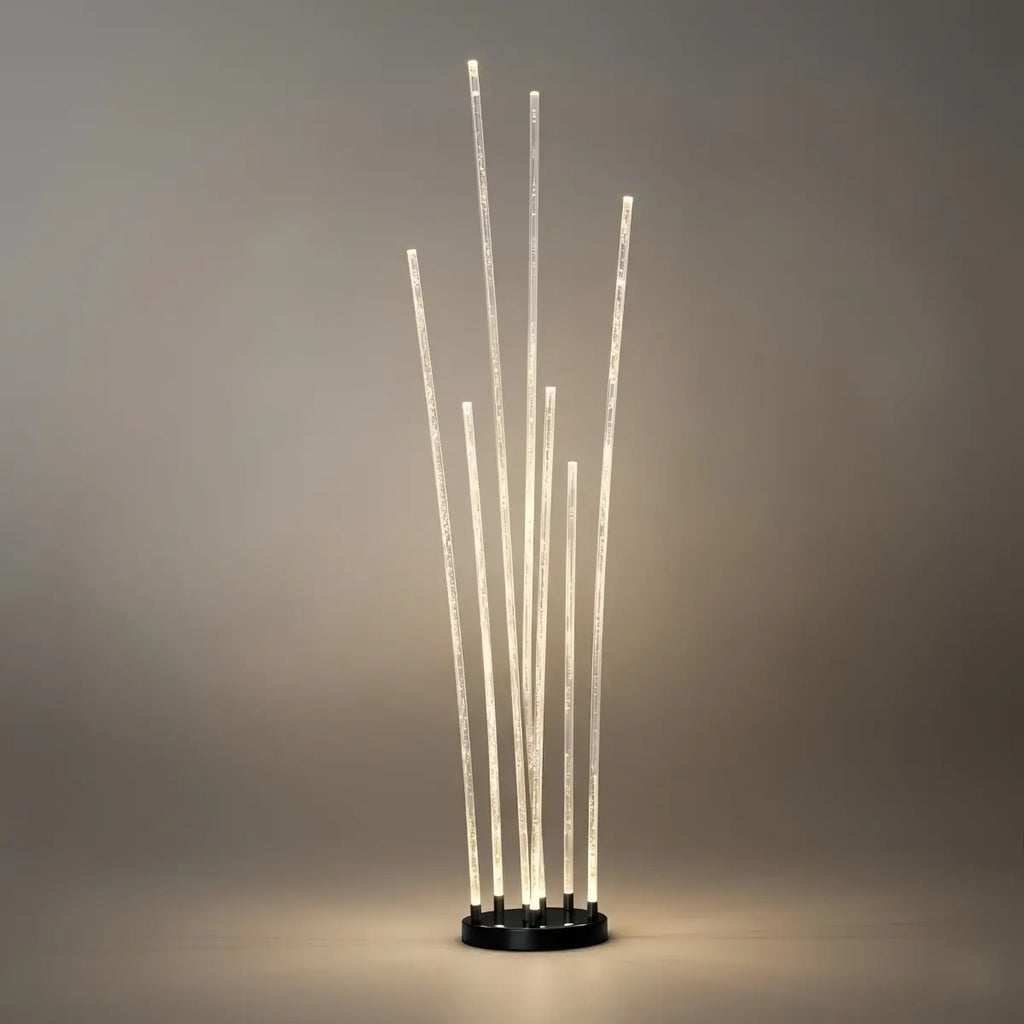 Art Deco Optical Fiber LED Path Light - Clear Metal Ground Light for Garden - Flindria