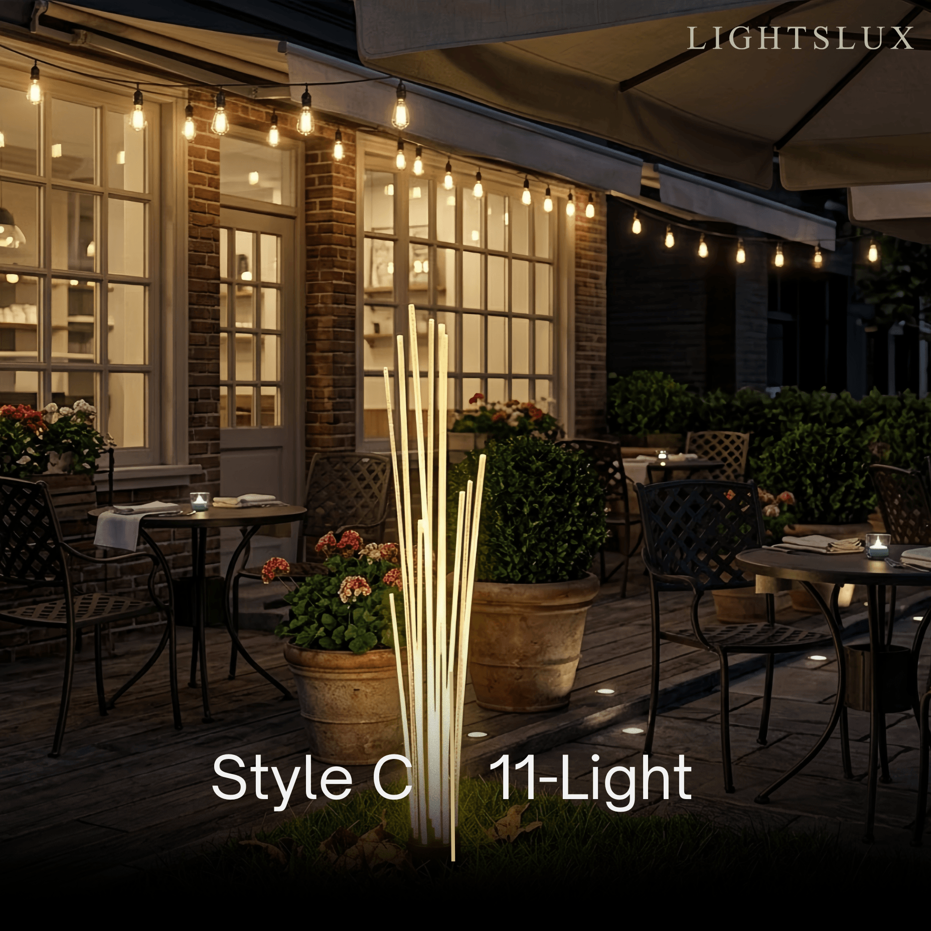 Art Deco Optical Fiber LED Path Light - Clear Metal Ground Light for Garden - Flindria