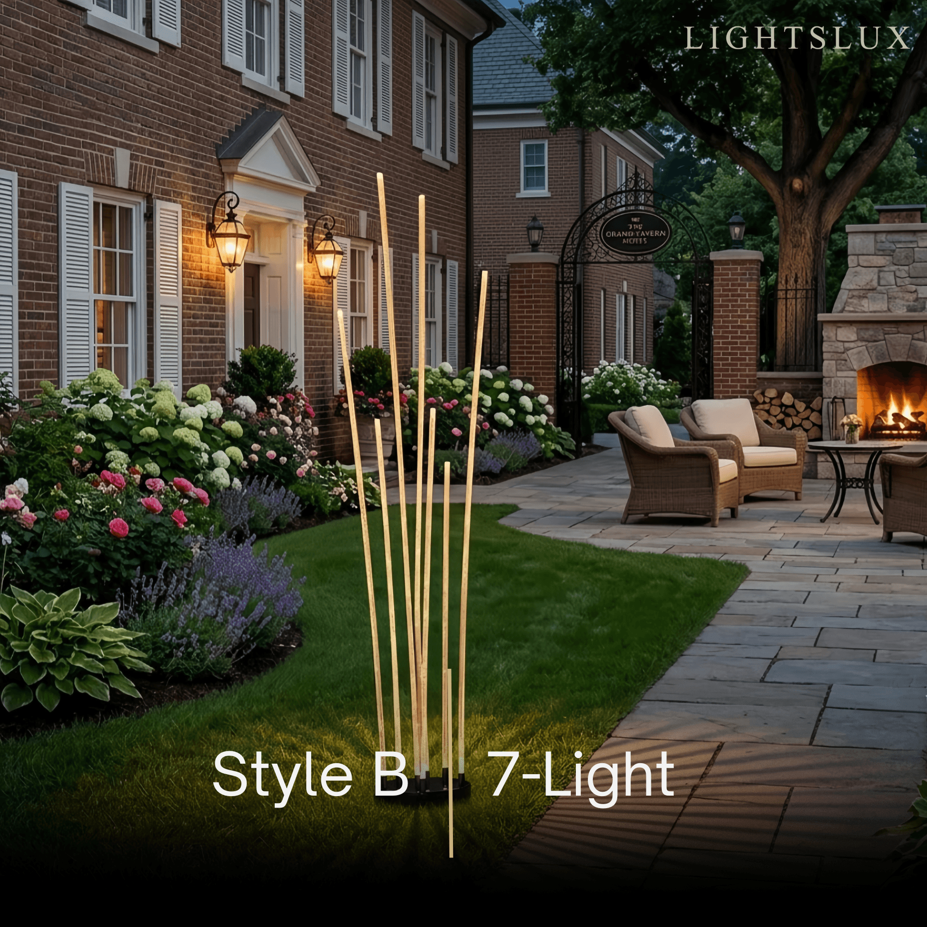 Art Deco Optical Fiber LED Path Light - Clear Metal Ground Light for Garden - Flindria