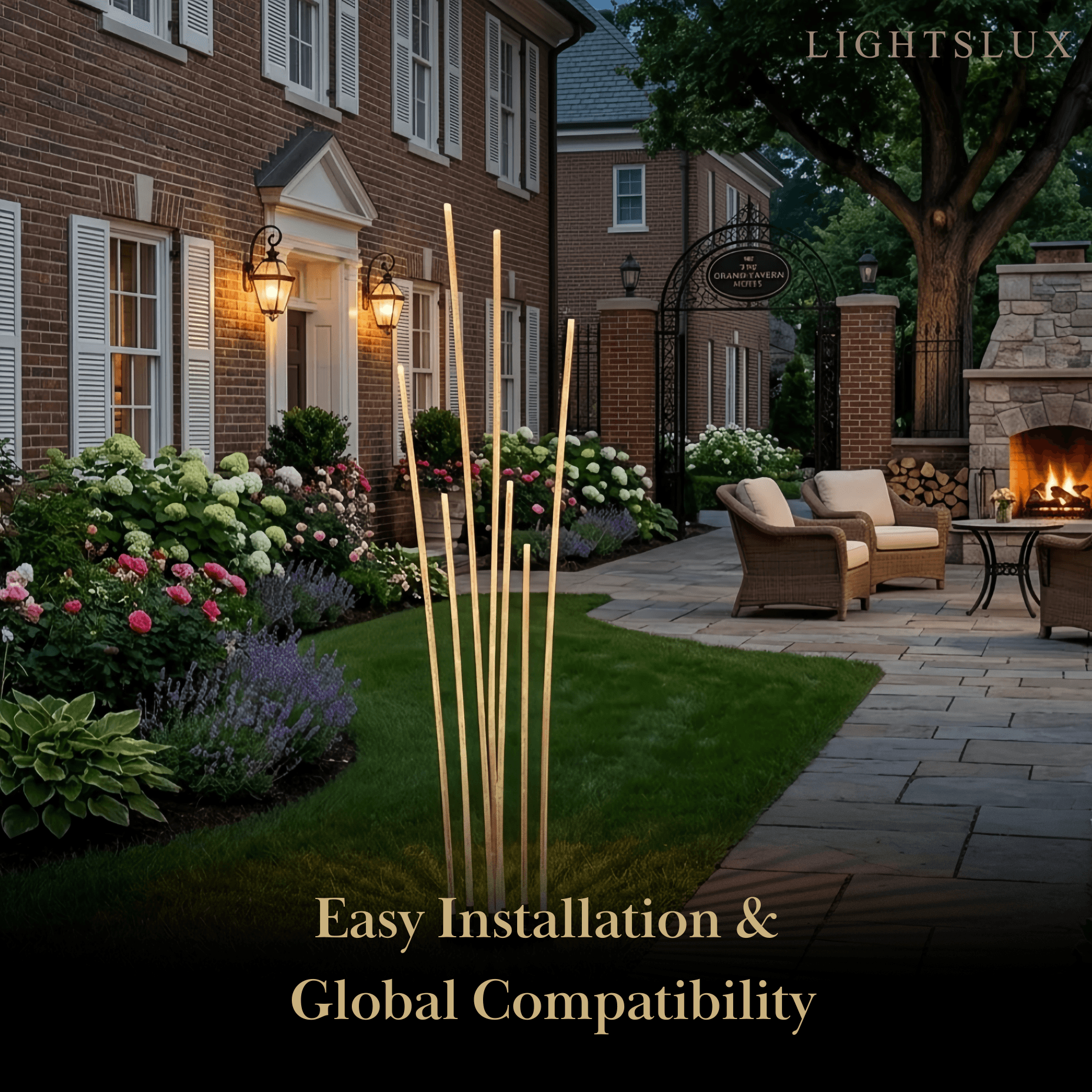 Art Deco Optical Fiber LED Path Light - Clear Metal Ground Light for Garden - Flindria