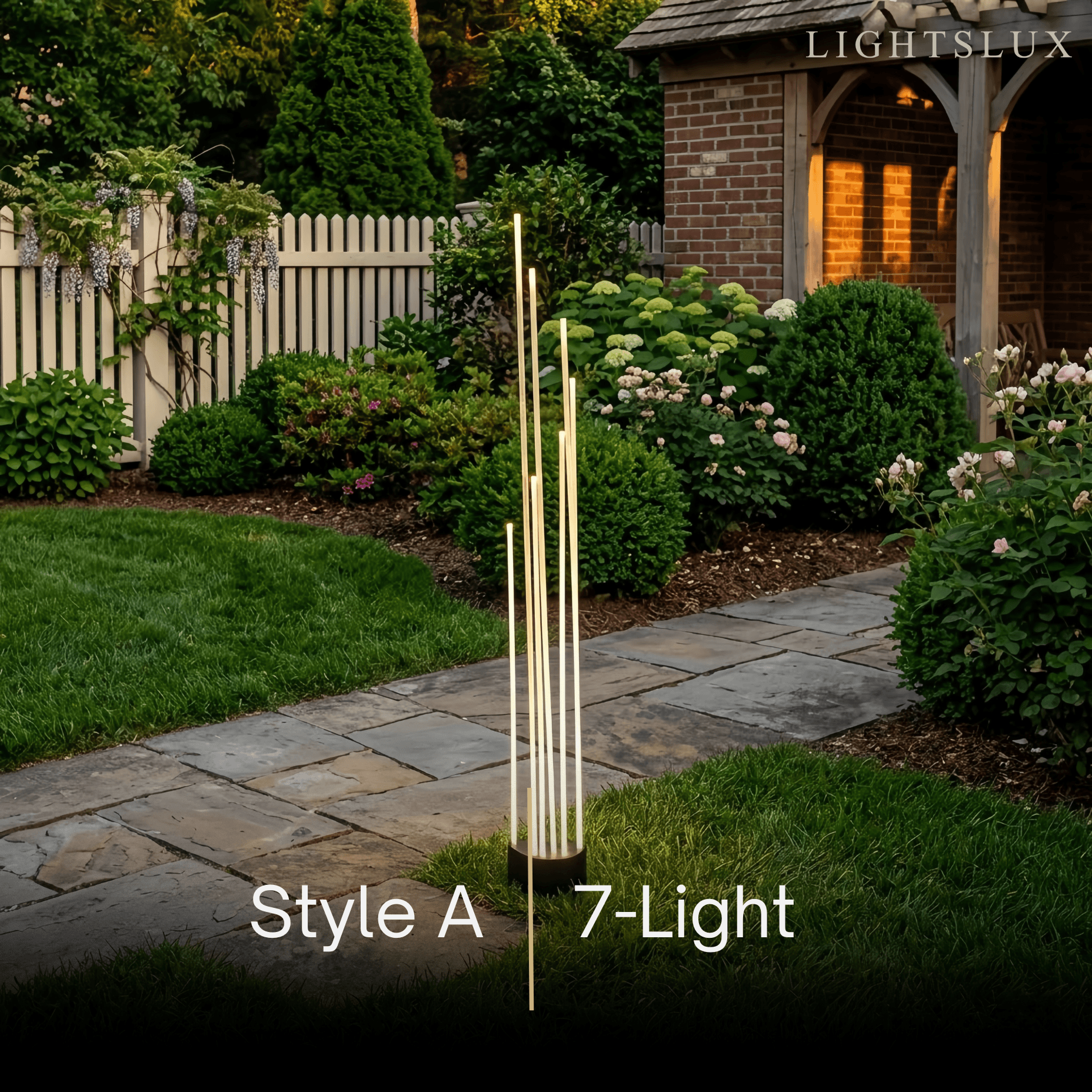 Art Deco Optical Fiber LED Path Light - Clear Metal Ground Light for Garden - Flindria