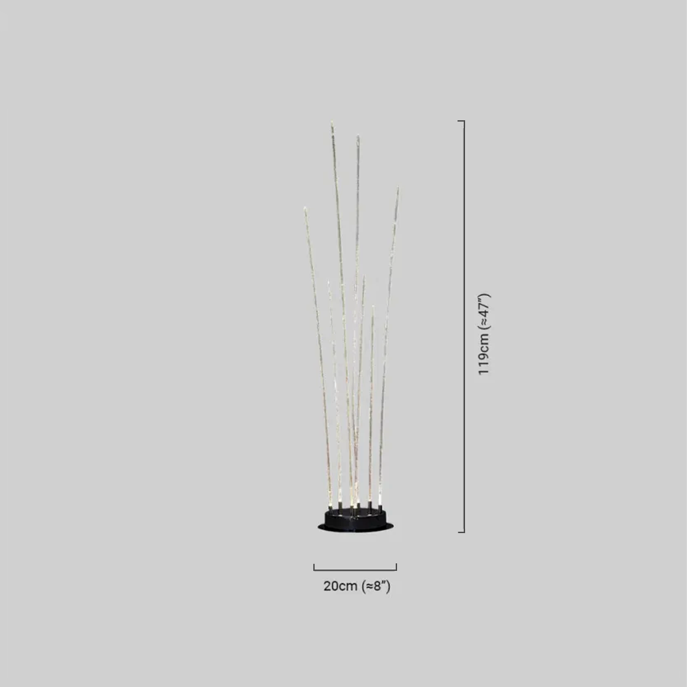 Art Deco Optical Fiber LED Path Light - Clear Metal Ground Light for Garden - Flindria