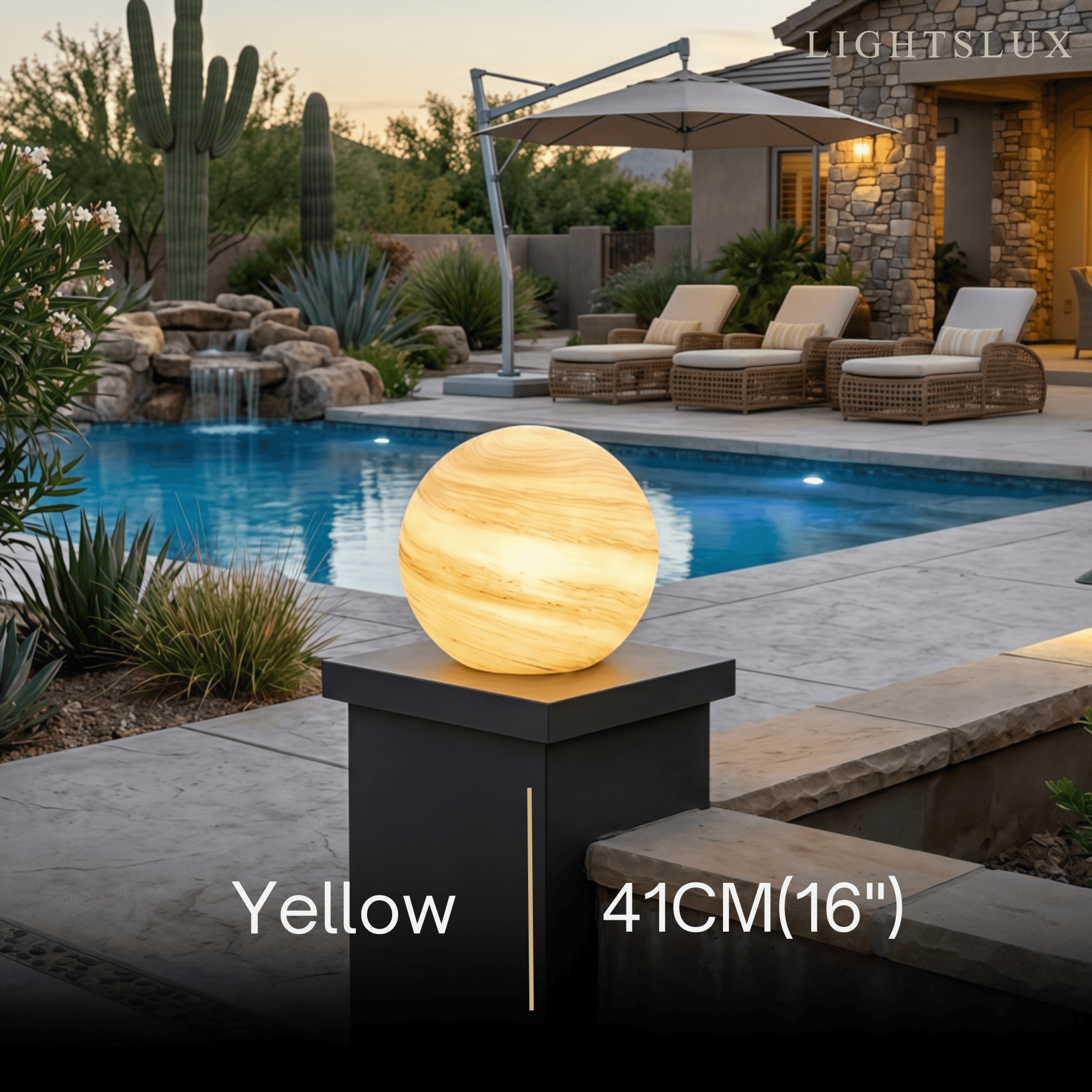 Art Deco Globe Outdoor Post Light – Moon-Shaped Metal/Glass Solar Pillar Lamp - Flindria