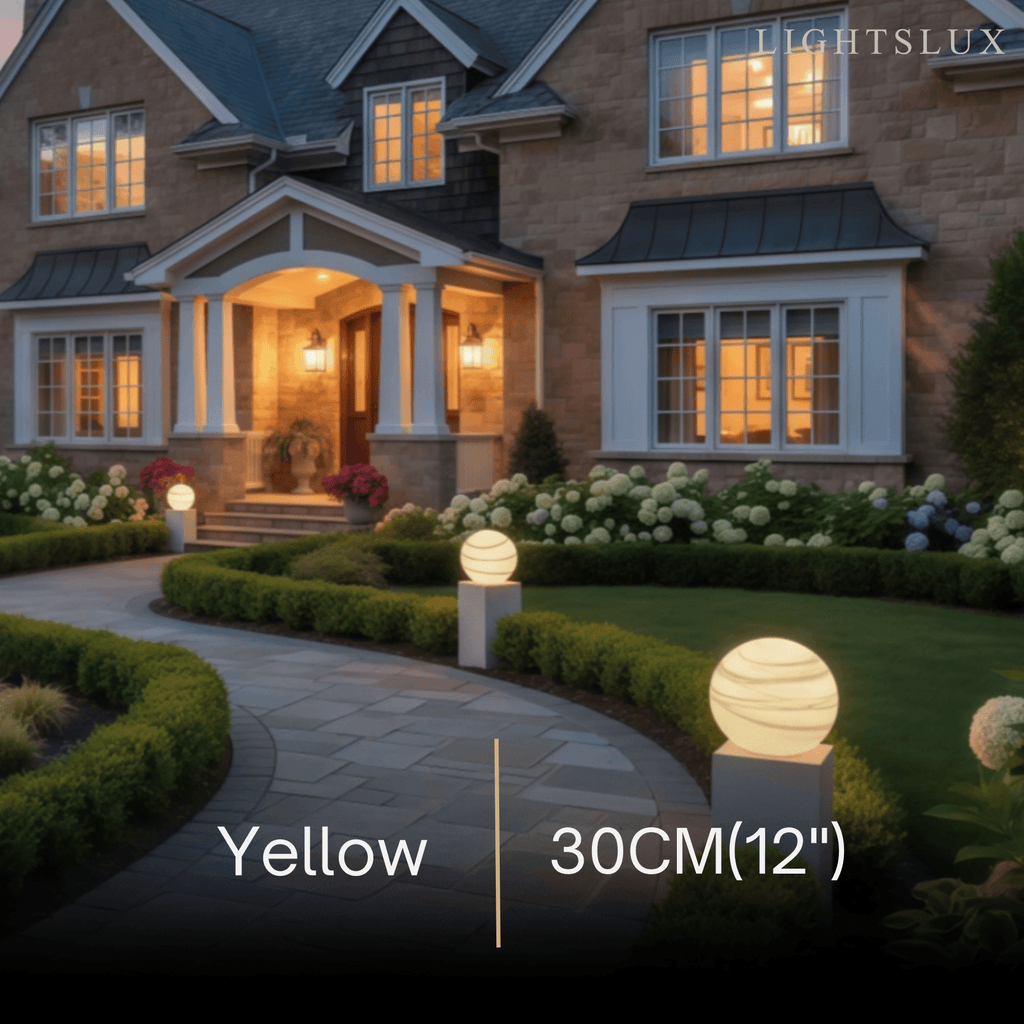Art Deco Globe Outdoor Post Light – Moon-Shaped Metal/Glass Solar Pillar Lamp - Flindria