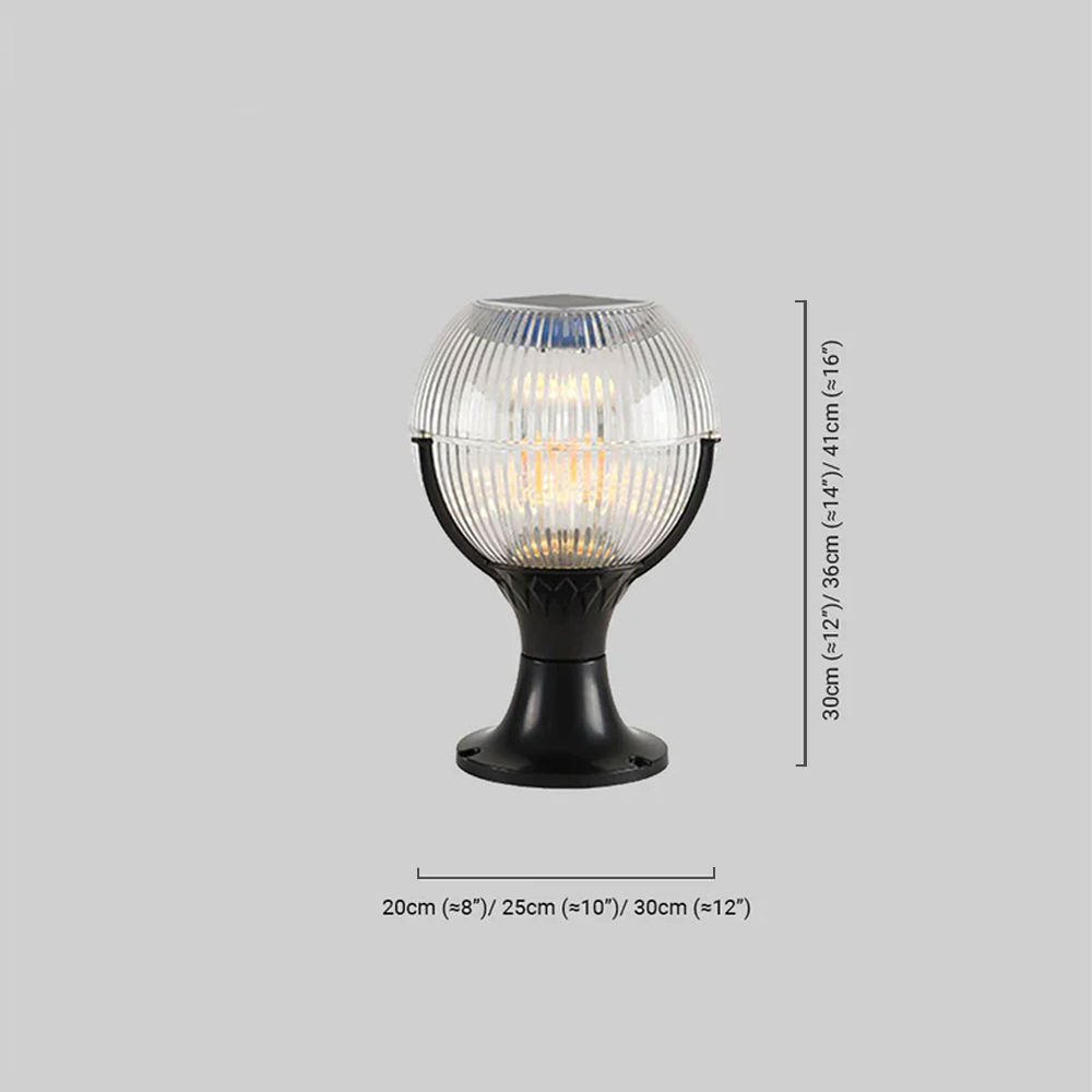 Modern Outdoor Pillar Lights - Black Acrylic Bowled Design for Balcony - Flindria