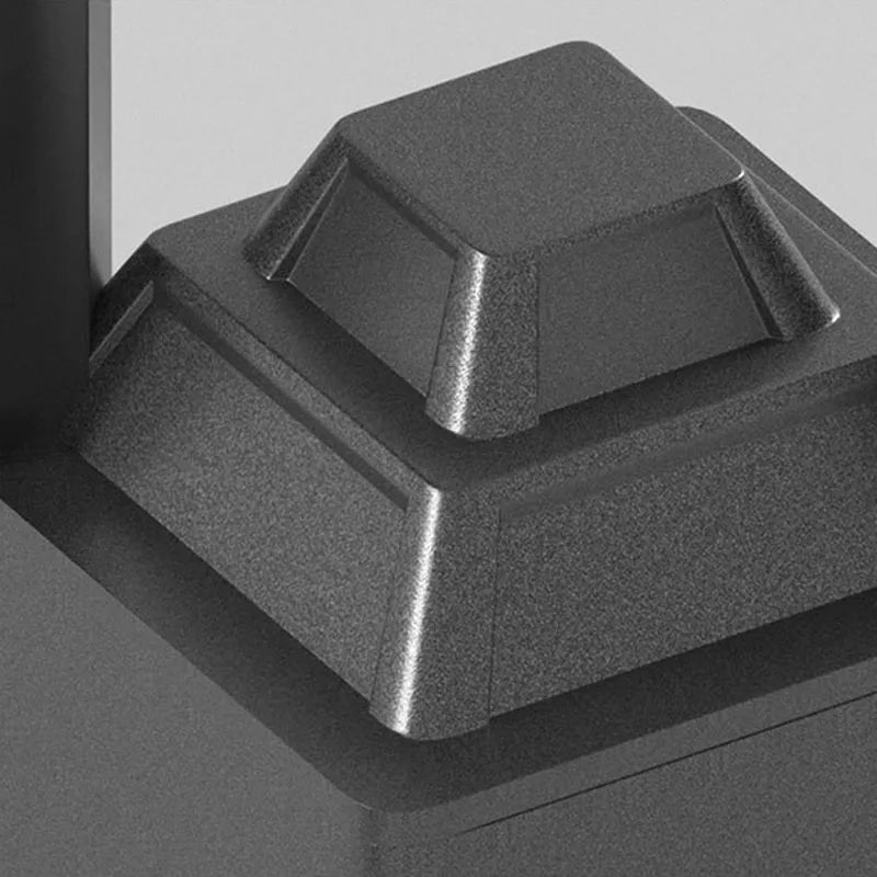 Modern Rectangular Solar Bollard Light – Black Hollow Metal Outdoor Lamp - Flindria