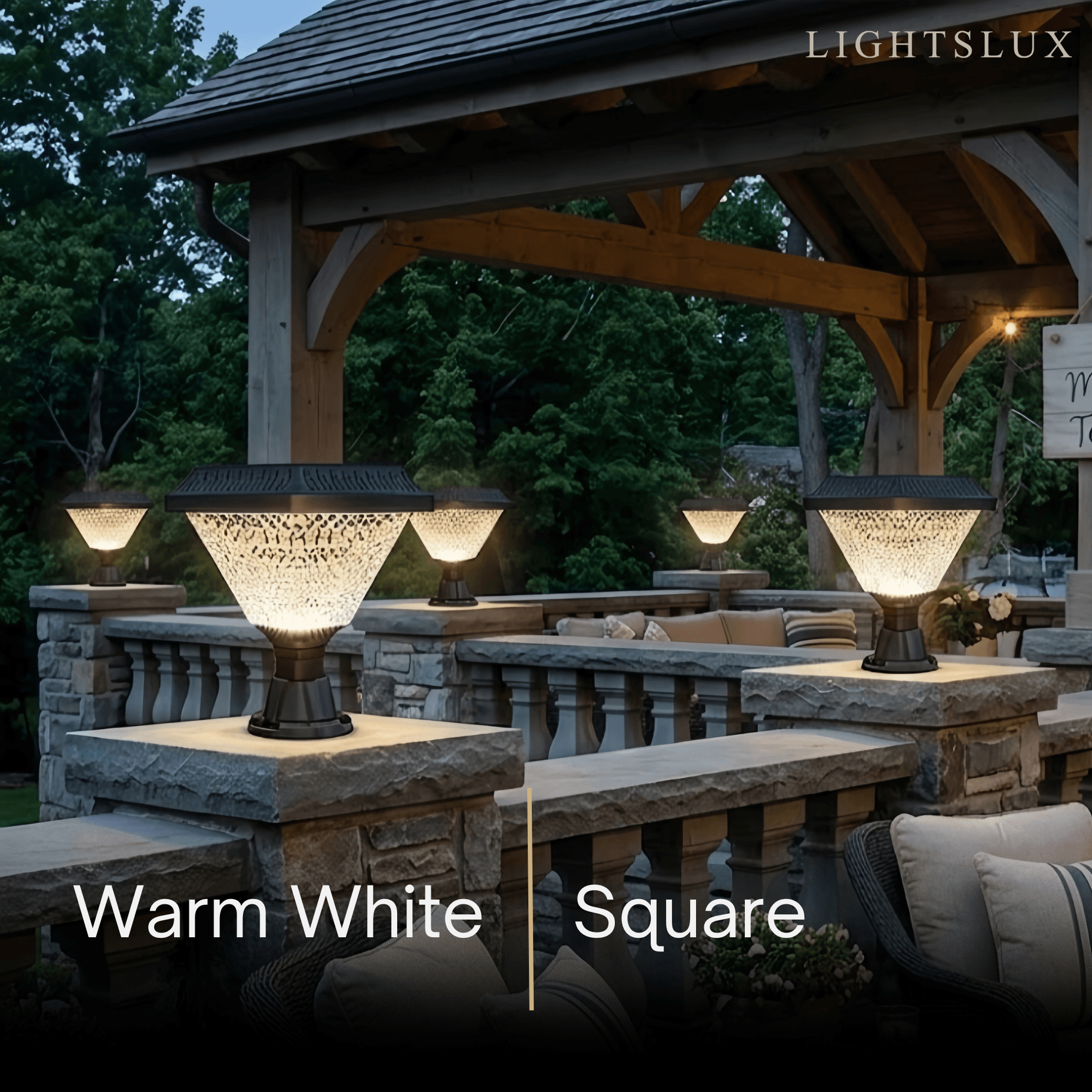 Art Deco Solar Outdoor Pillar Lights - Black Acrylic Hexagon for Modern Gardens - Flindria