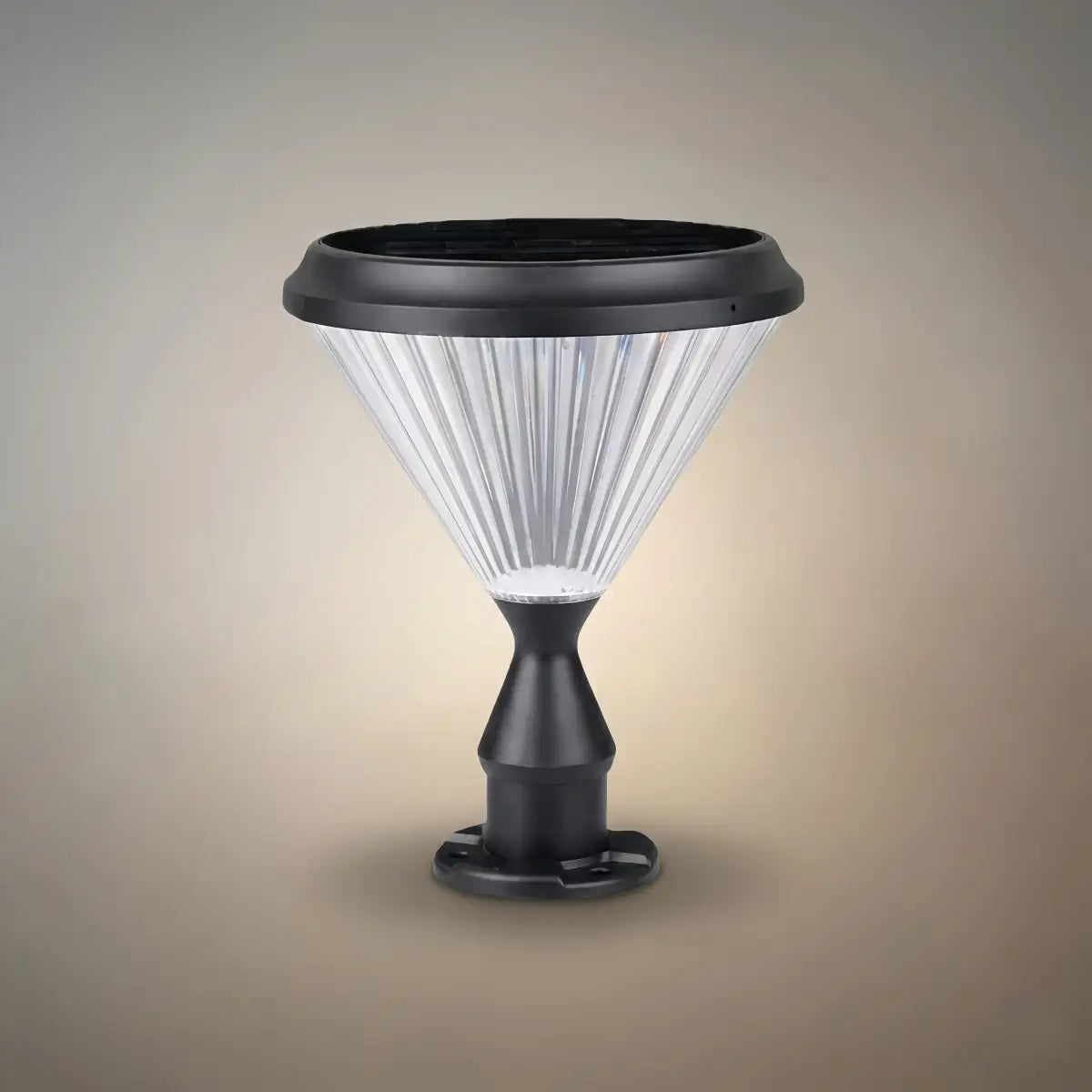 Luz de Pilar Exterior Moderna en Diamante – Metal Negro/Acrílico para Patio - Flindria