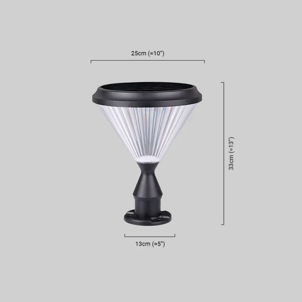 Luz de Pilar Exterior Moderna en Diamante – Metal Negro/Acrílico para Patio - Flindria