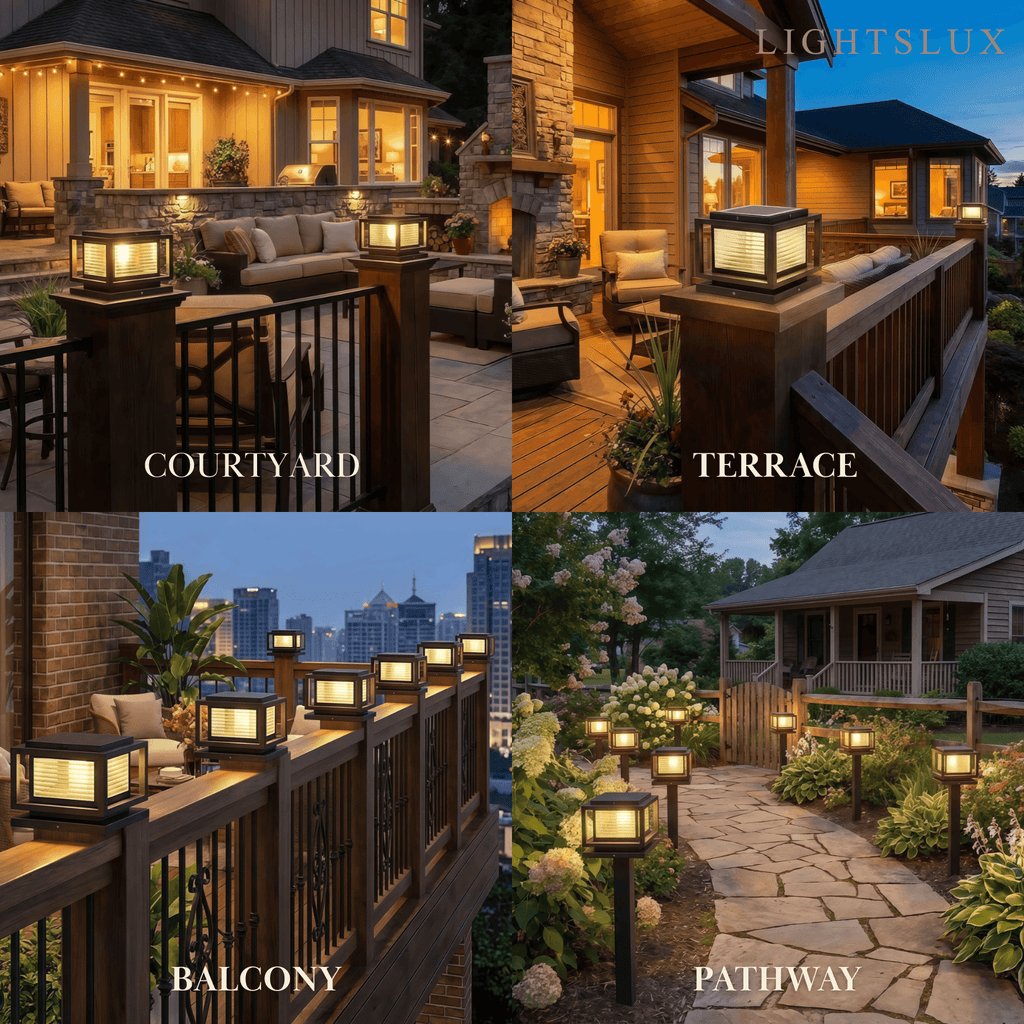 Moderne LED Buitenpilaarlampen - Zwart Metaal/Glas Zonne Rechthoekige Tuin - Flindria