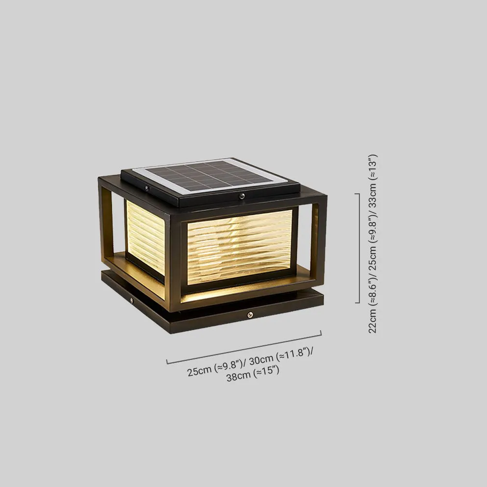 Moderne LED Buitenpilaarlampen - Zwart Metaal/Glas Zonne Rechthoekige Tuin - Flindria