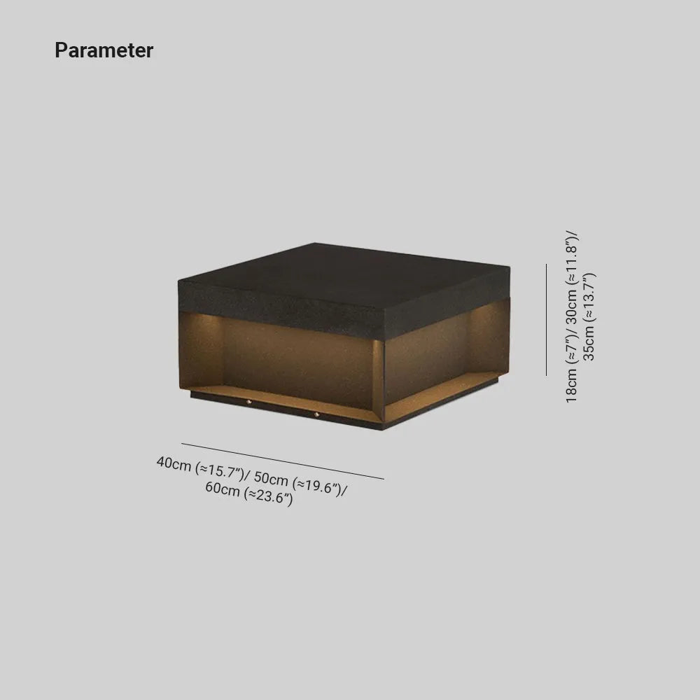 Aureon solcellsdrivna stolplampor — modern fyrkantig geometrisk design, väderbeständiga