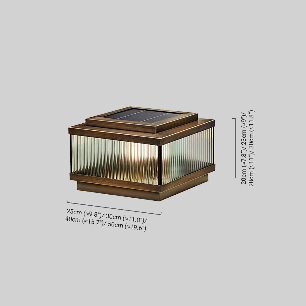 Lámpara de jardín solar moderna - Jardín rectangular de metal marrón resistente al clima - Flindria