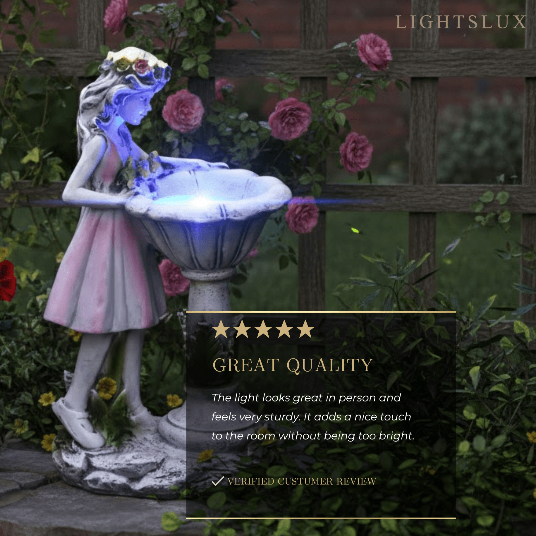 Art Deco Fairy Girl Outdoor Floor Lamp - Pink Resin Light for Courtyard - Flindria