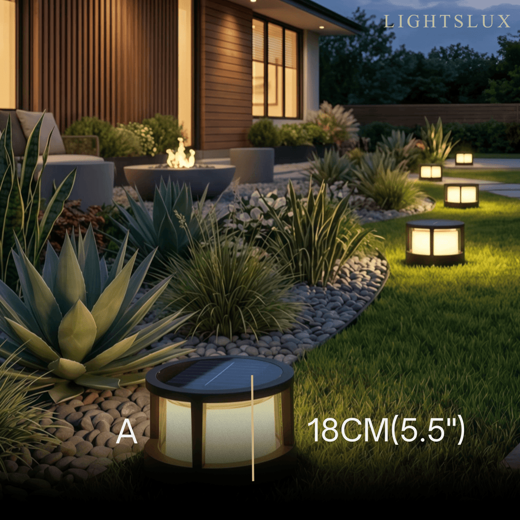 Moderní kovová venkovní lampa – černý design krychle a válce - Flindria