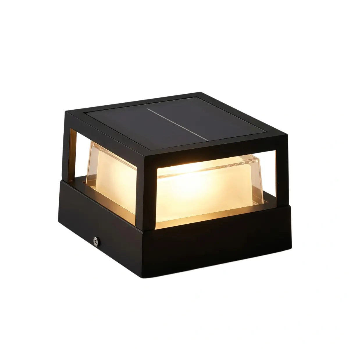 Moderní kovová venkovní lampa – černý design krychle a válce - Flindria