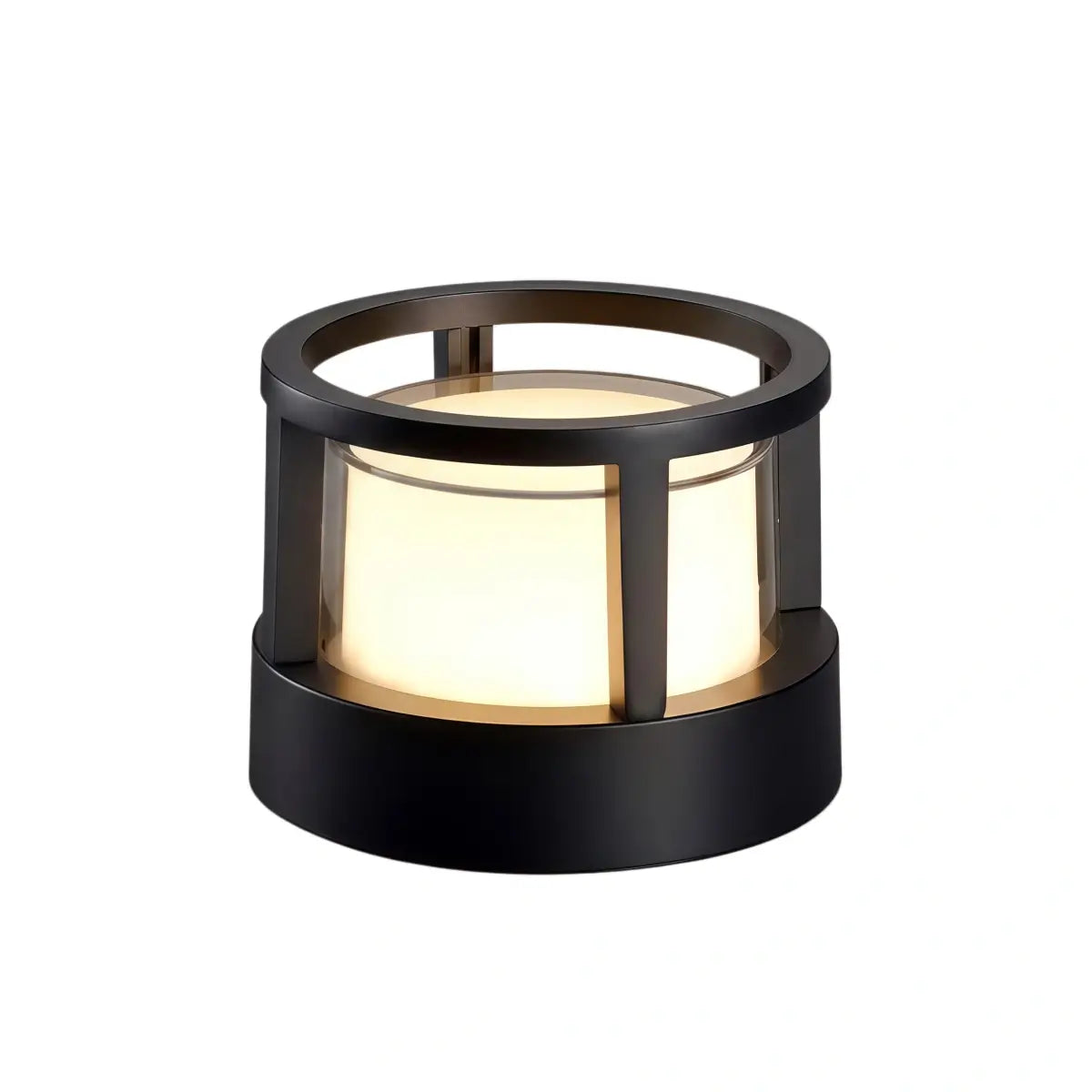 Moderní kovová venkovní lampa – černý design krychle a válce - Flindria