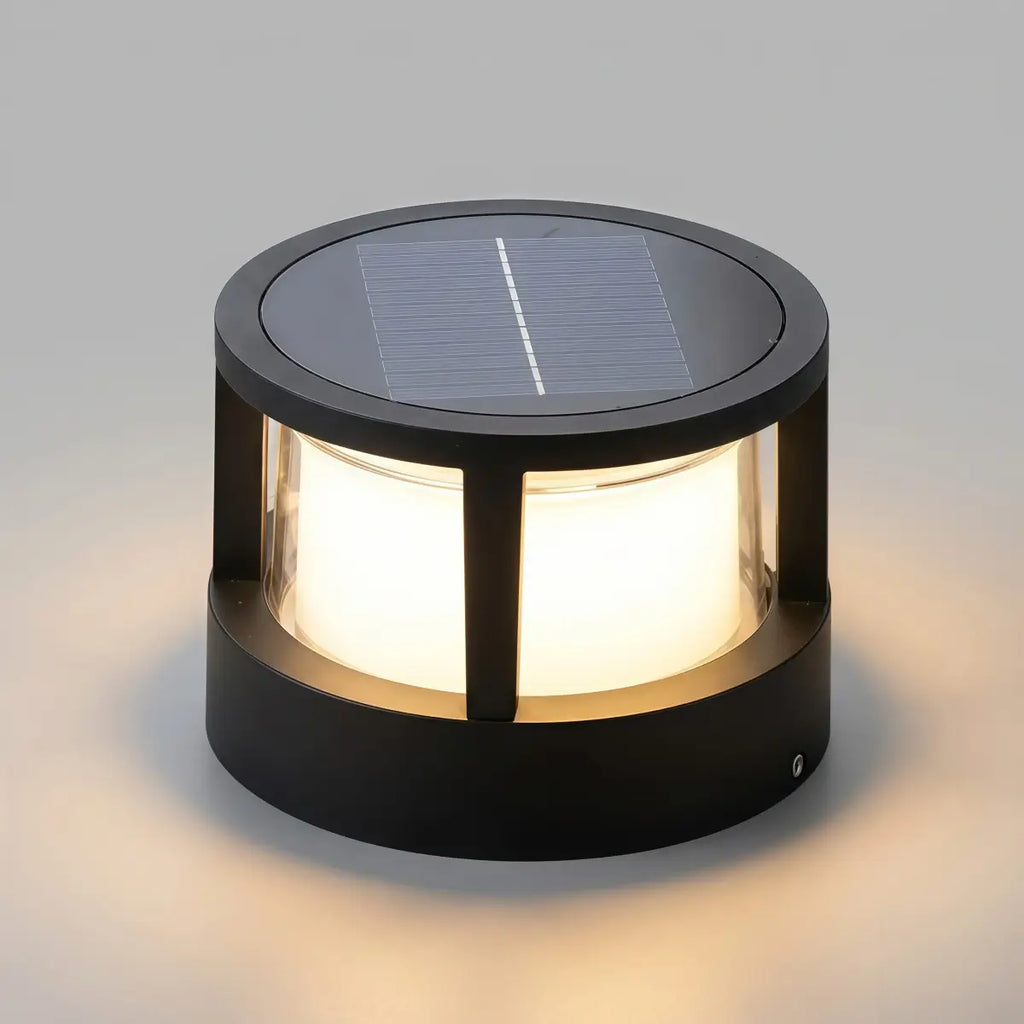 Moderní kovová venkovní lampa – černý design krychle a válce - Flindria