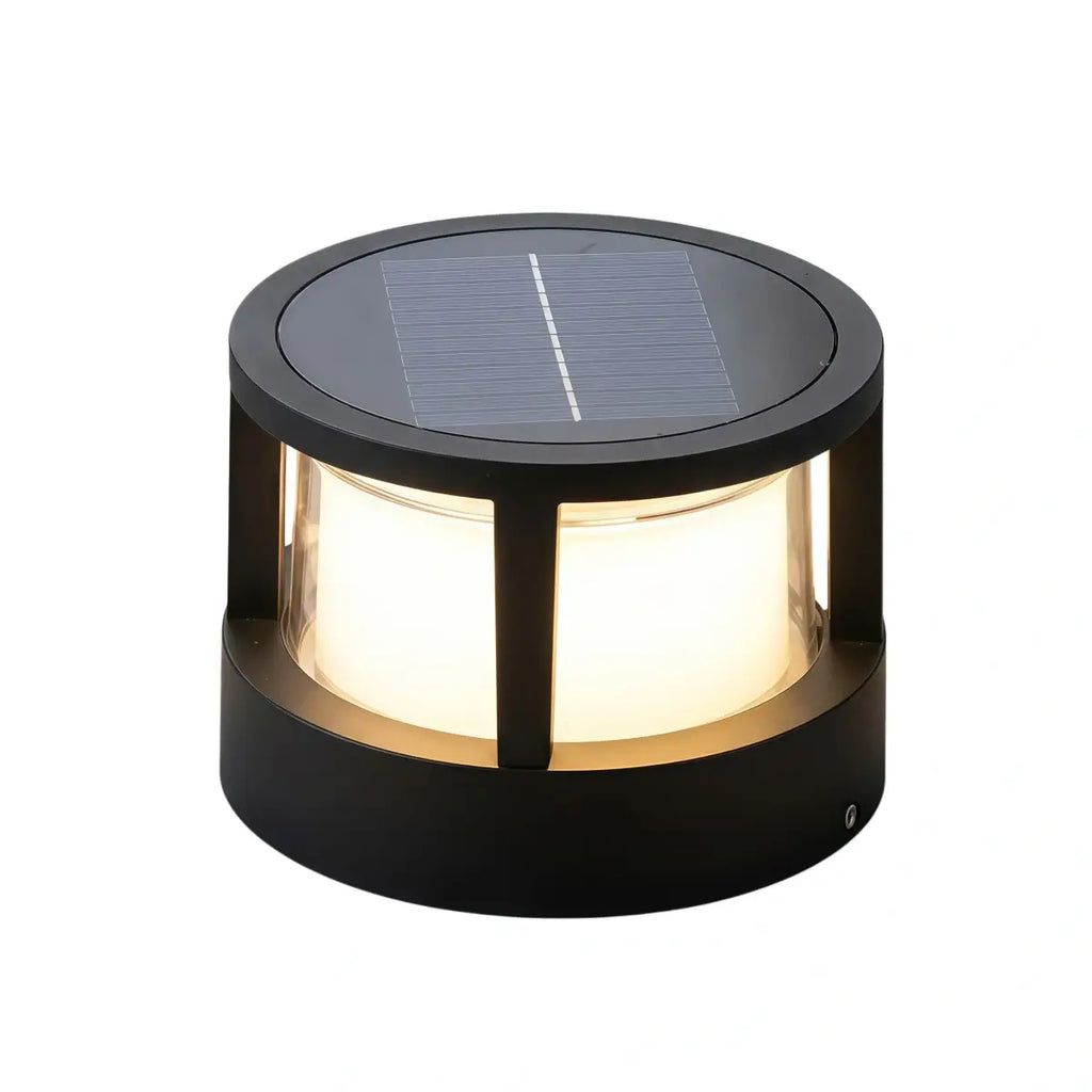 Moderní kovová venkovní lampa – černý design krychle a válce - Flindria