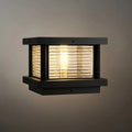 Luz de pilar cuadrada moderna - metal/vidrio negro/latón/bronce para jardín - Flindria
