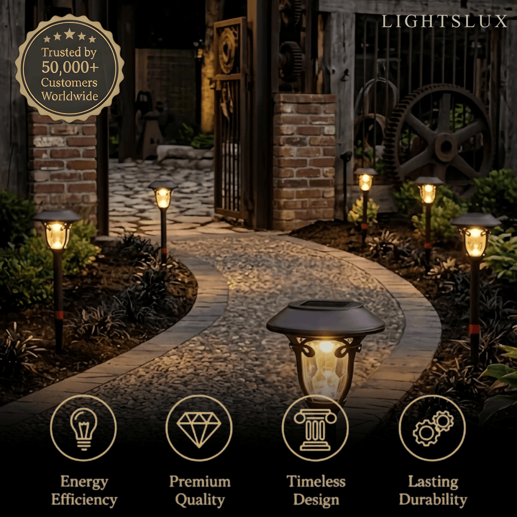 Průmyslové mísovité solární osvětlení cesty – kávový kov venkovní lampa - Flindria
