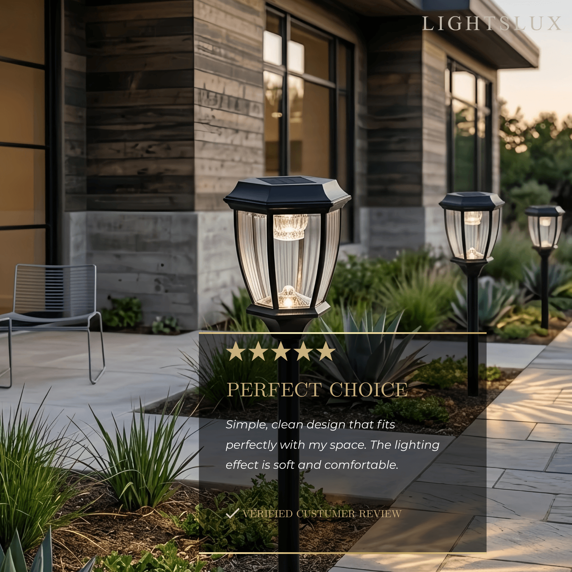 Luces de sendero industriales para exterior - Diseño irregular de metal negro para jardín - Flindria