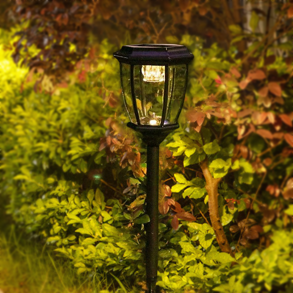Luces de sendero industriales para exterior - Diseño irregular de metal negro para jardín - Flindria