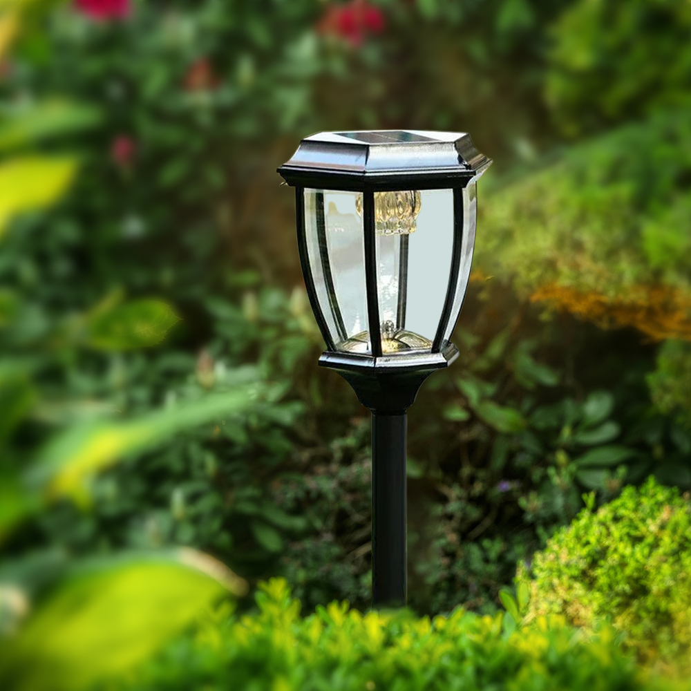 Luces de sendero industriales para exterior - Diseño irregular de metal negro para jardín - Flindria