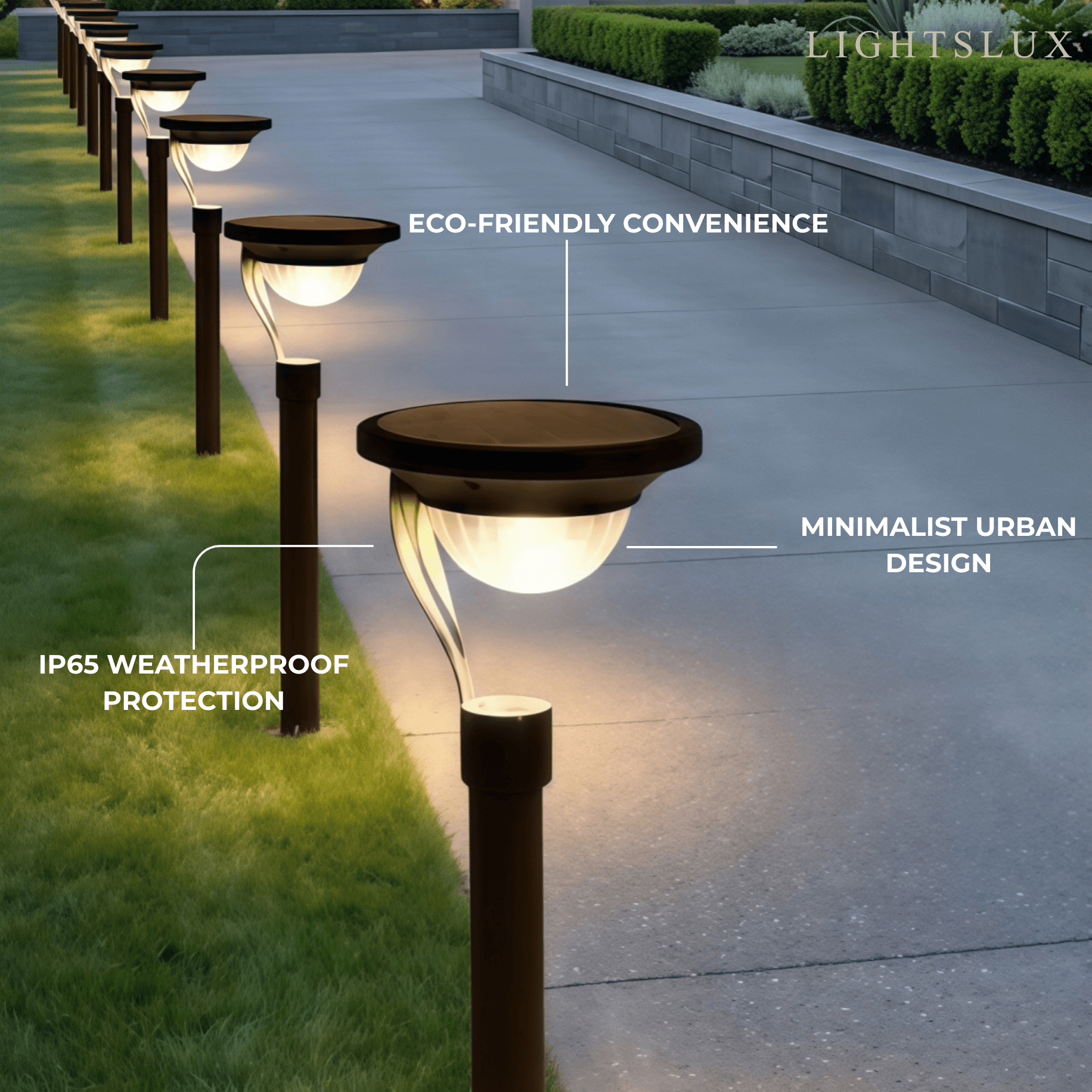 Luces de camino exteriores modernas - Metal gris oscuro y acrílico con forma de cuenco para jardín - Flindria