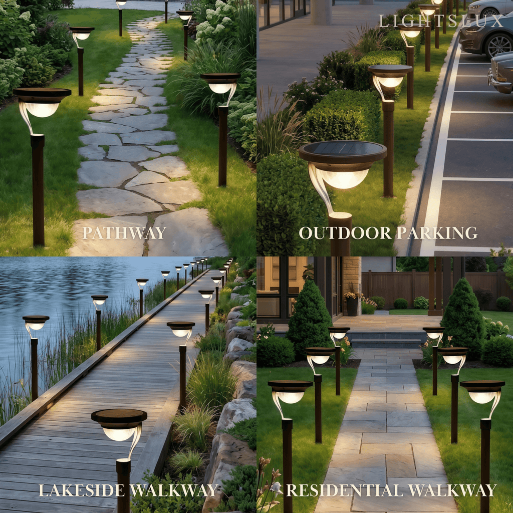 Luces de camino exteriores modernas - Metal gris oscuro y acrílico con forma de cuenco para jardín - Flindria